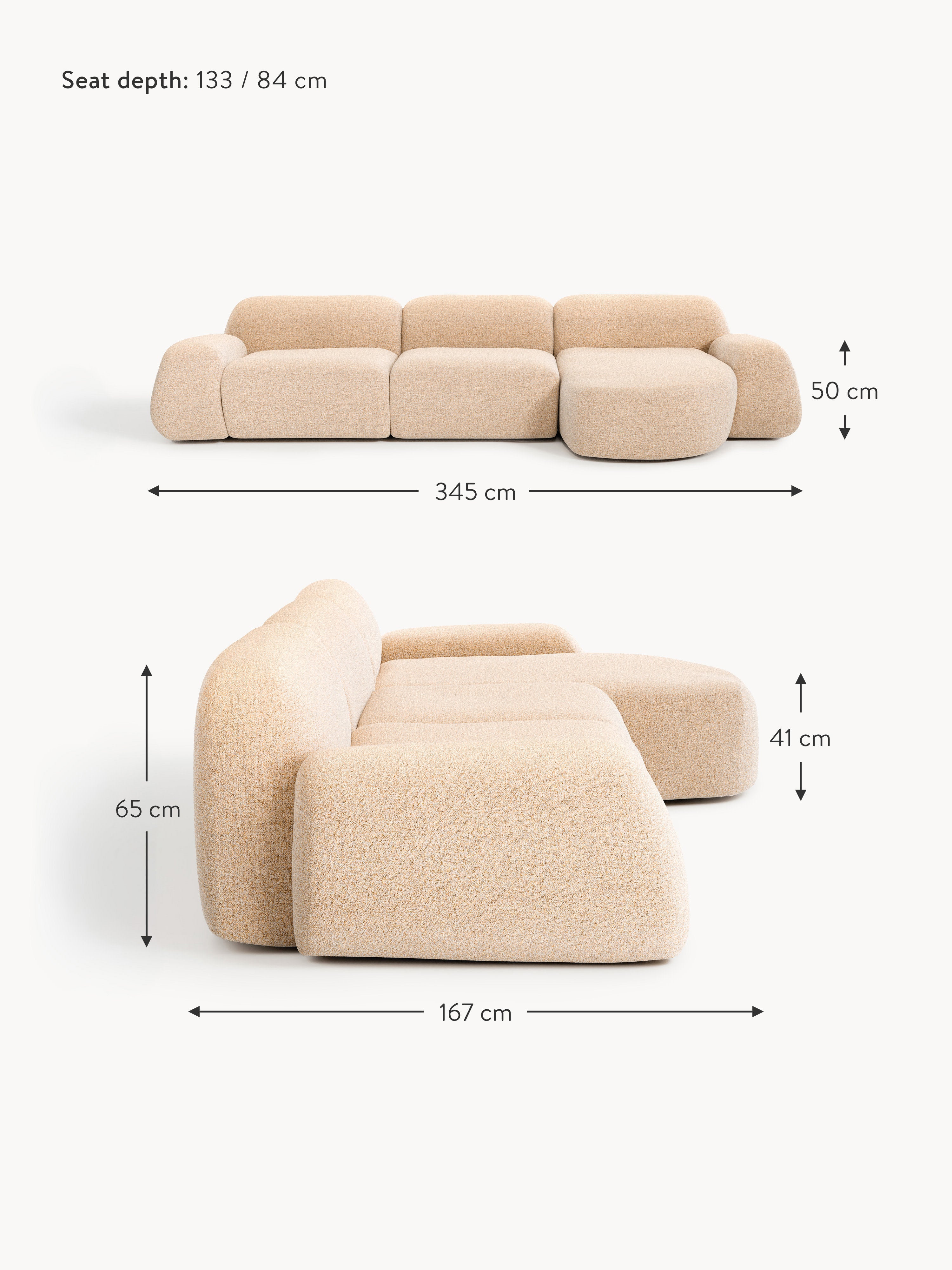 Wolke Modular Bouclé Corner Sofa (4-seater)