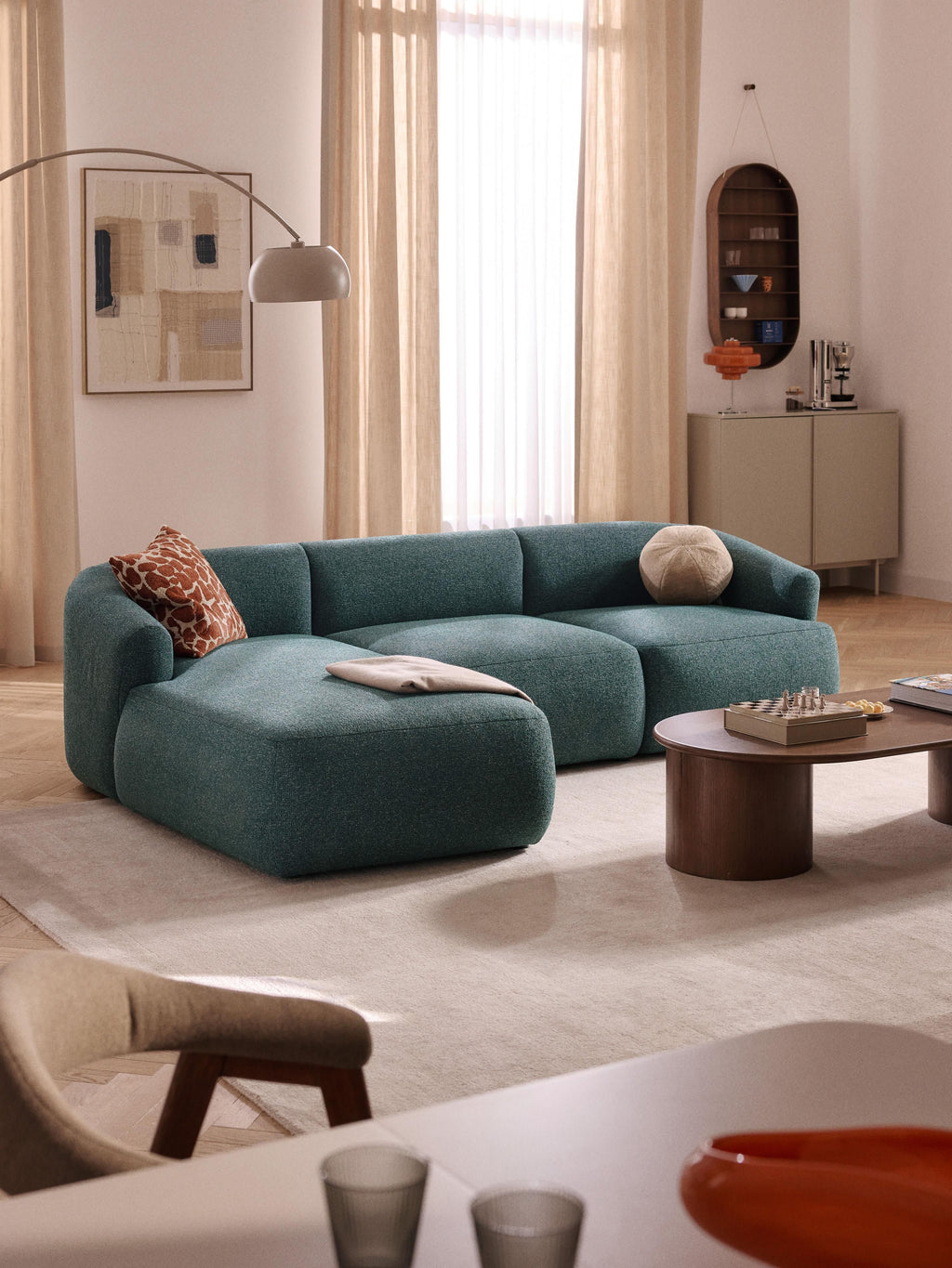 Sofia Modular Bouclé Corner Sofa (4-seater)