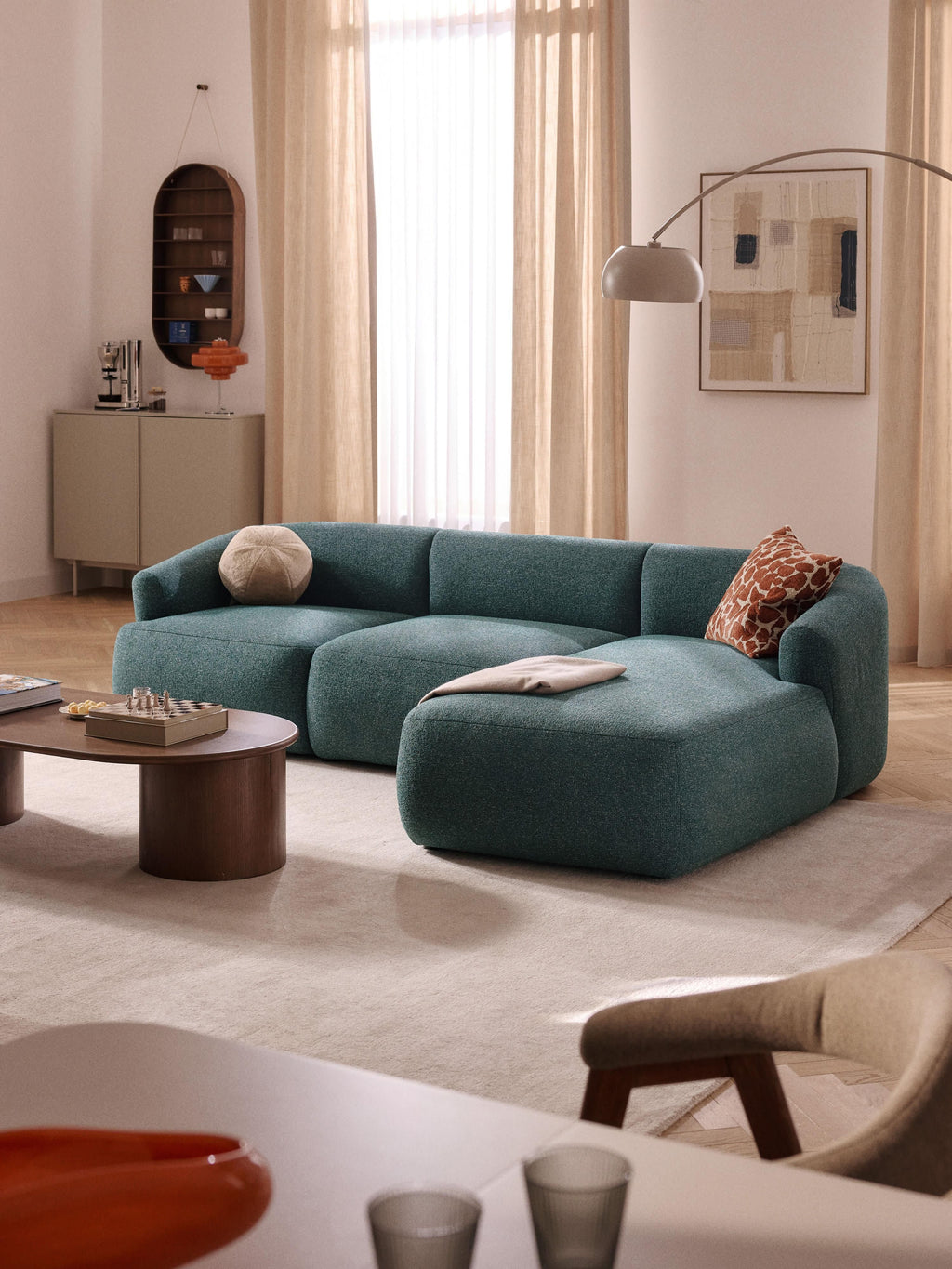 Sofia Modular Bouclé Corner Sofa (4-seater)