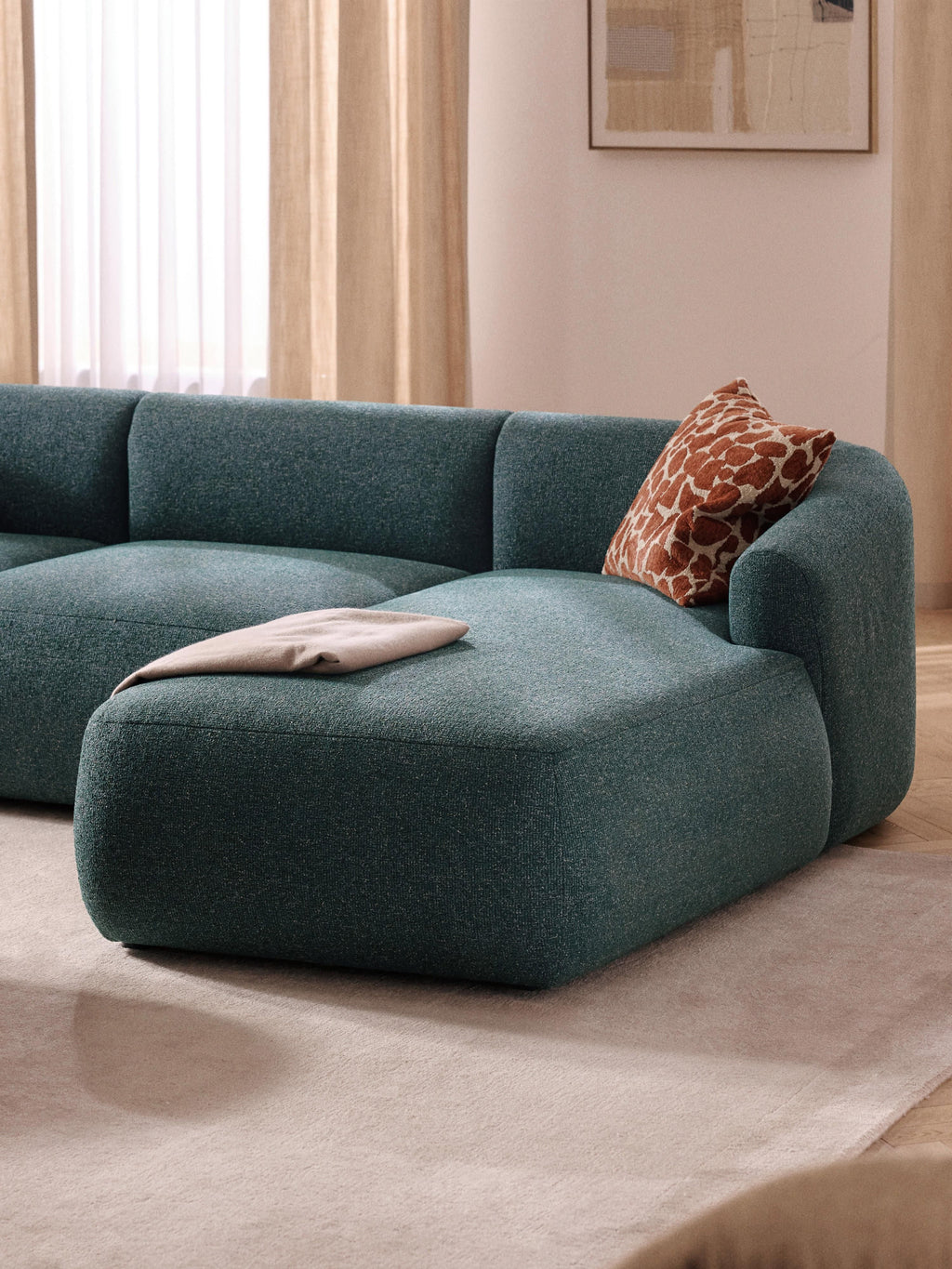 Sofia Modular Bouclé Corner Sofa (4-seater)