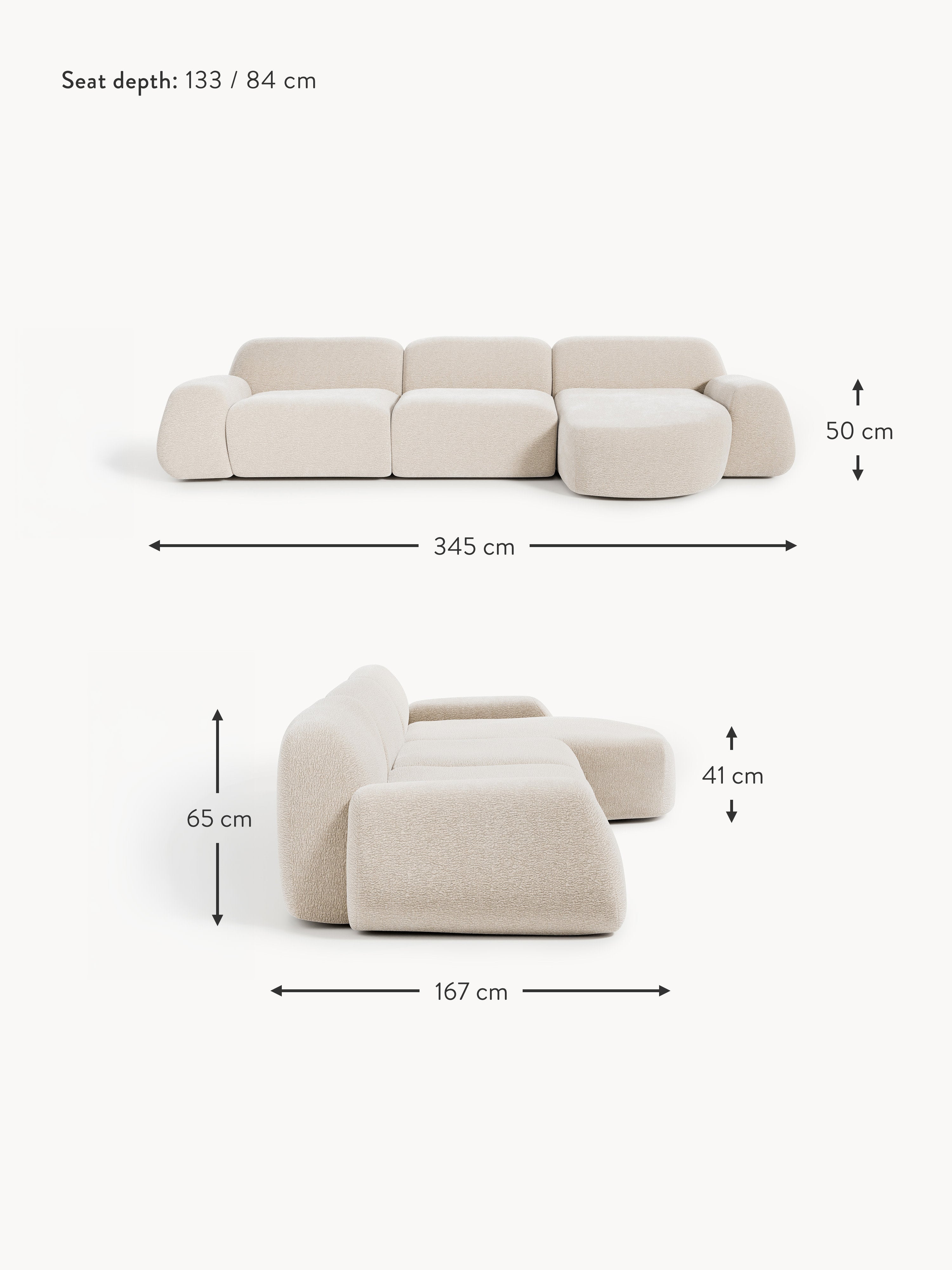 Wolke Modular Teddy Corner Sofa (4-seater)