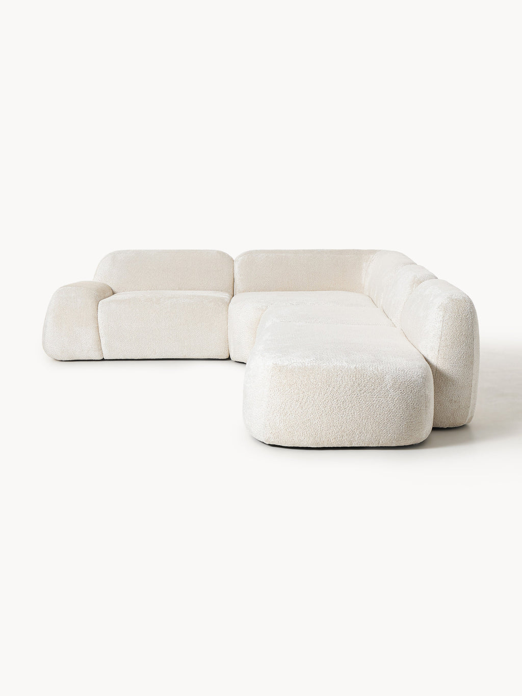 Wolke XL Modular Teddy Bouclé Corner Sofa with Chaise End