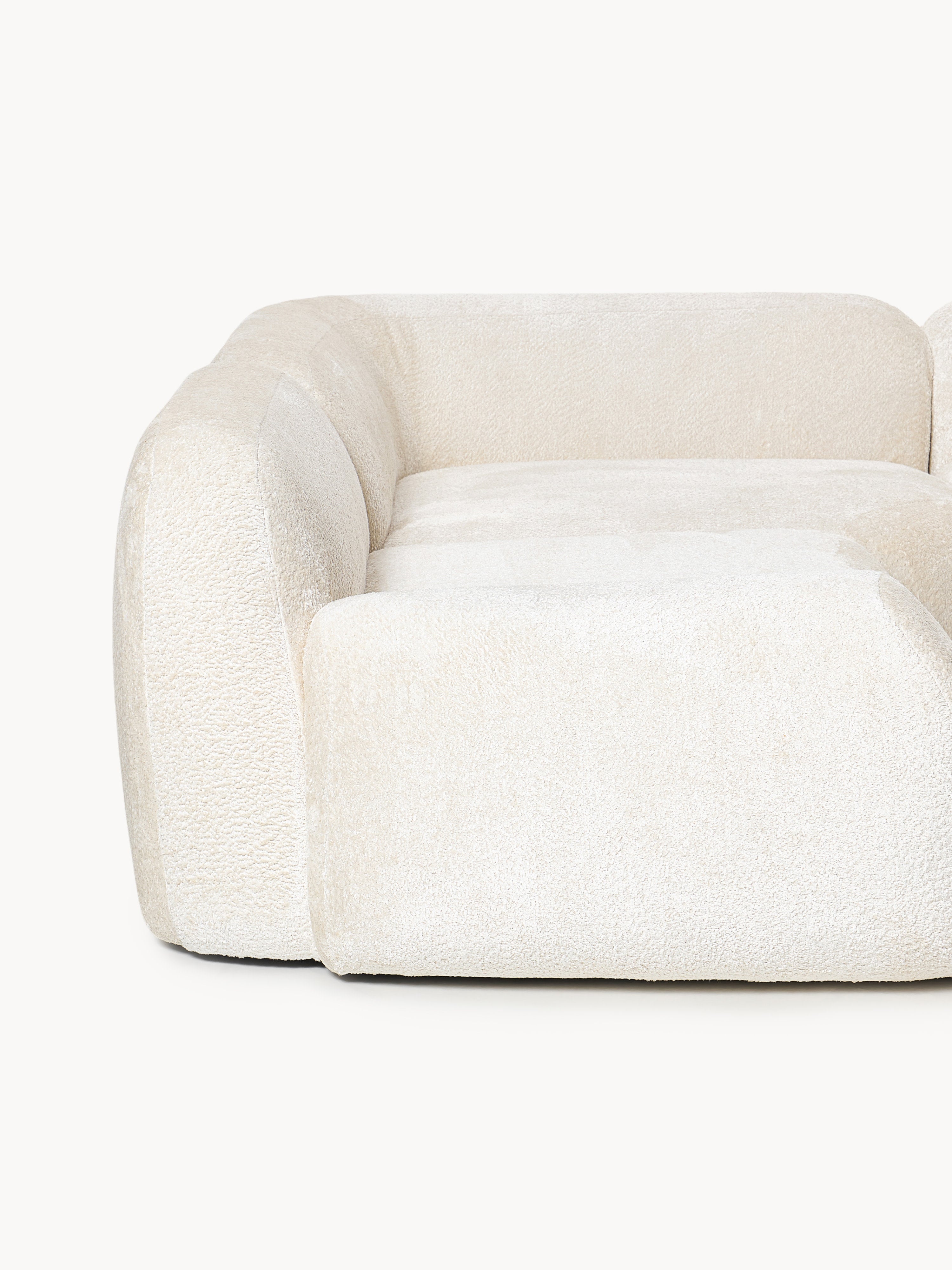 Wolke XL Modular Teddy Bouclé Corner Sofa with Chaise End
