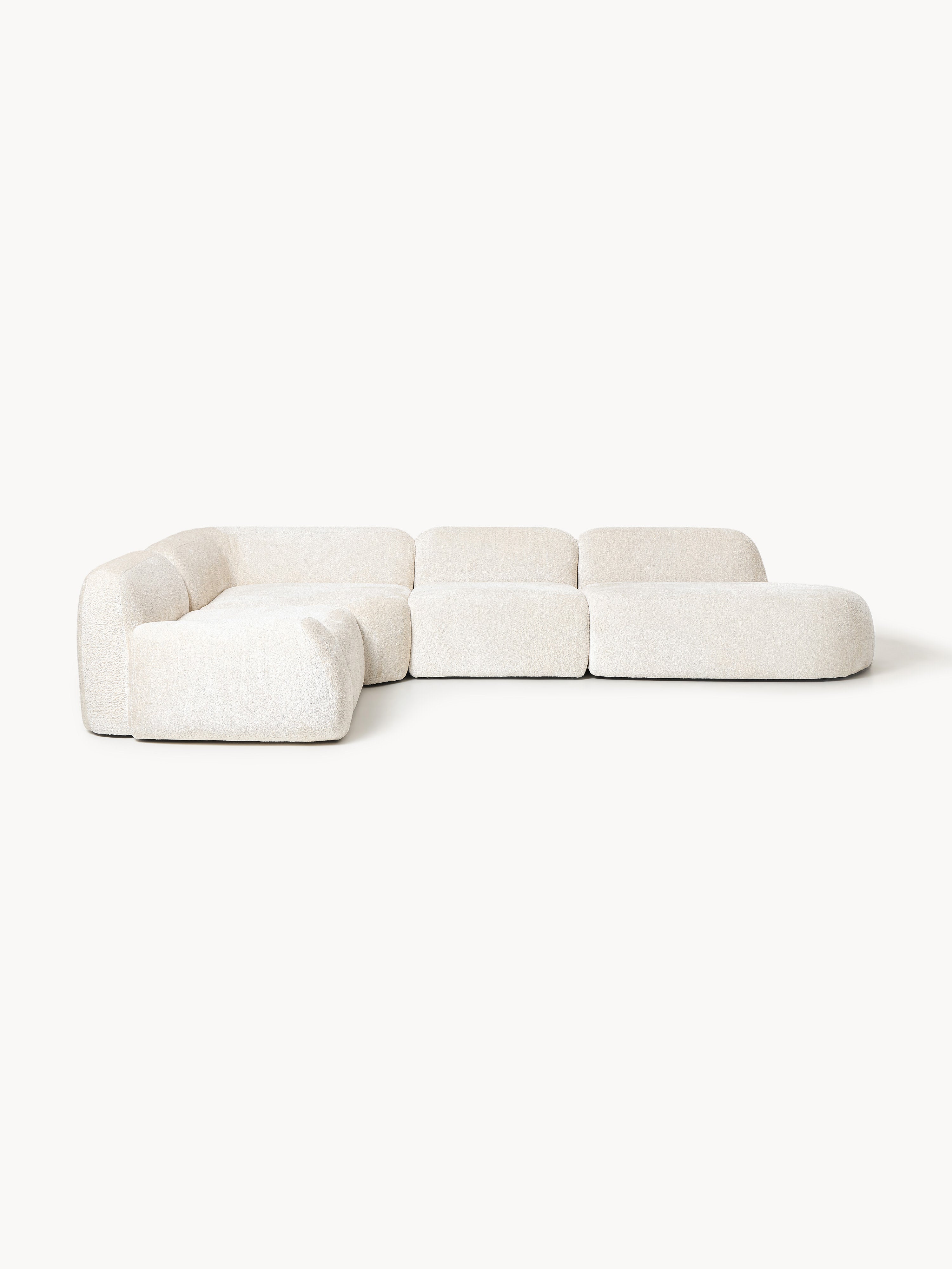 Gallery image 1 - XL Modular Teddy Bouclé Corner Sofa Wolke with Chaise End