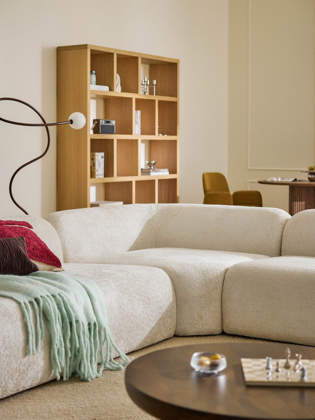 Wolke XL Modular Teddy Bouclé Corner Sofa with Chaise End