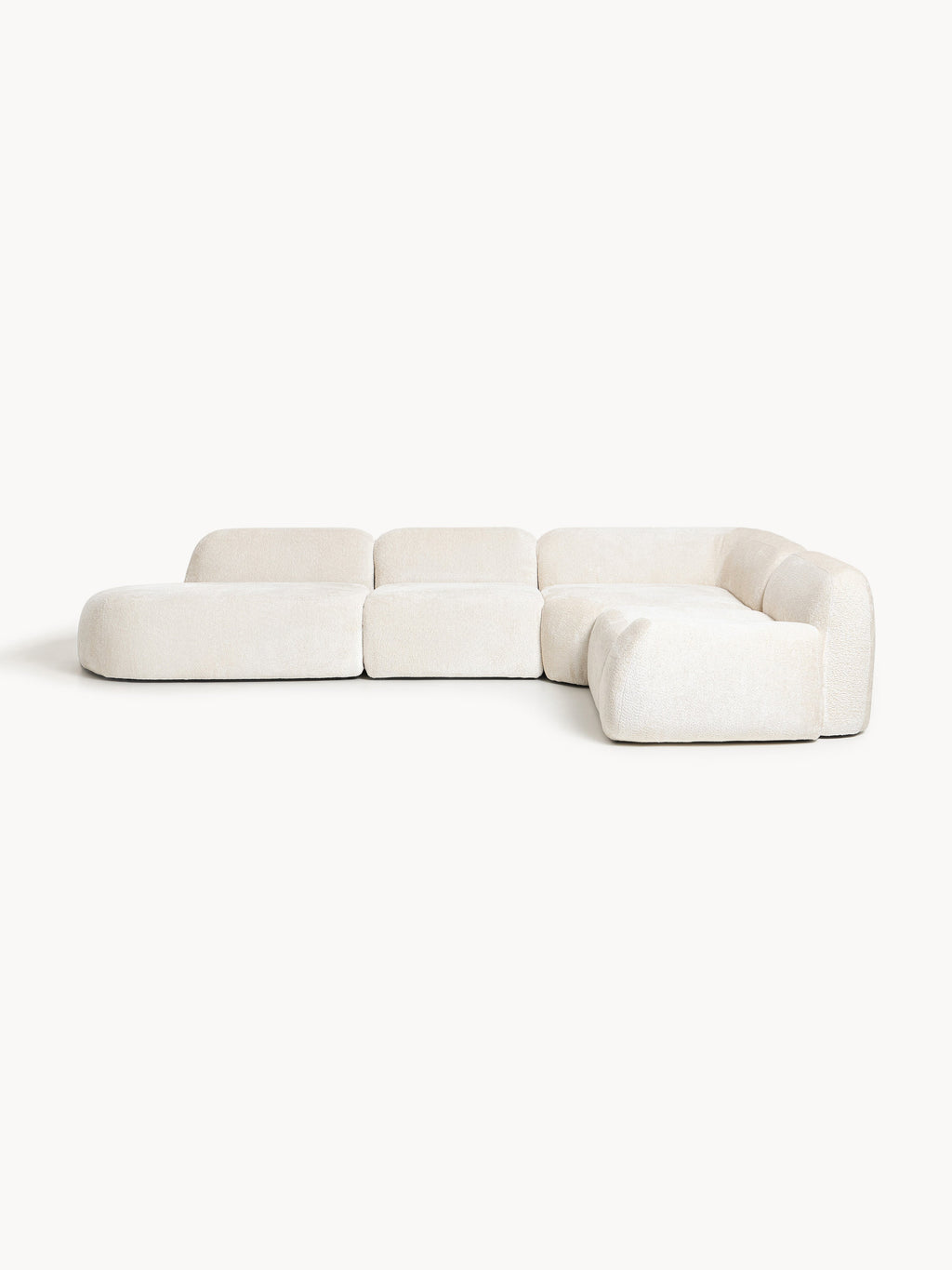 Wolke XL Modular Teddy Bouclé Corner Sofa with Chaise End