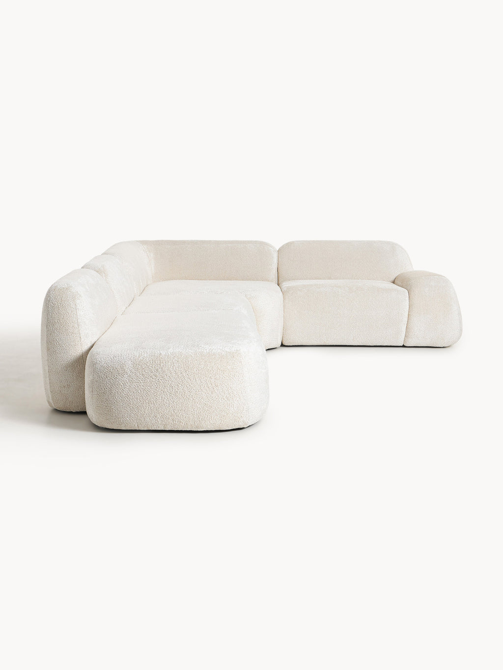 Wolke XL Modular Teddy Bouclé Corner Sofa with Chaise End