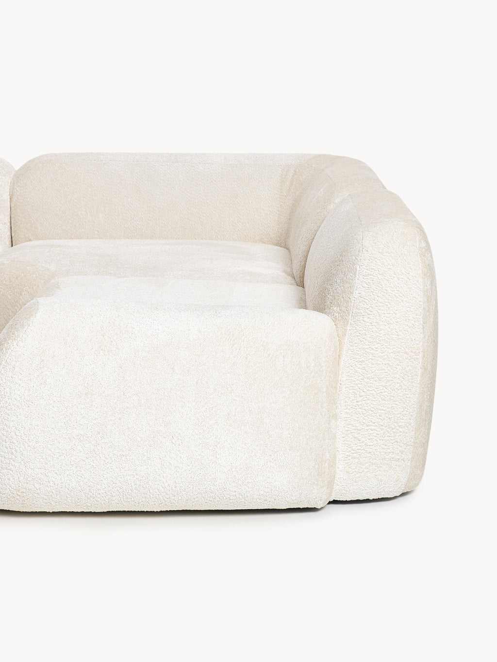 Wolke XL Modular Teddy Bouclé Corner Sofa with Chaise End