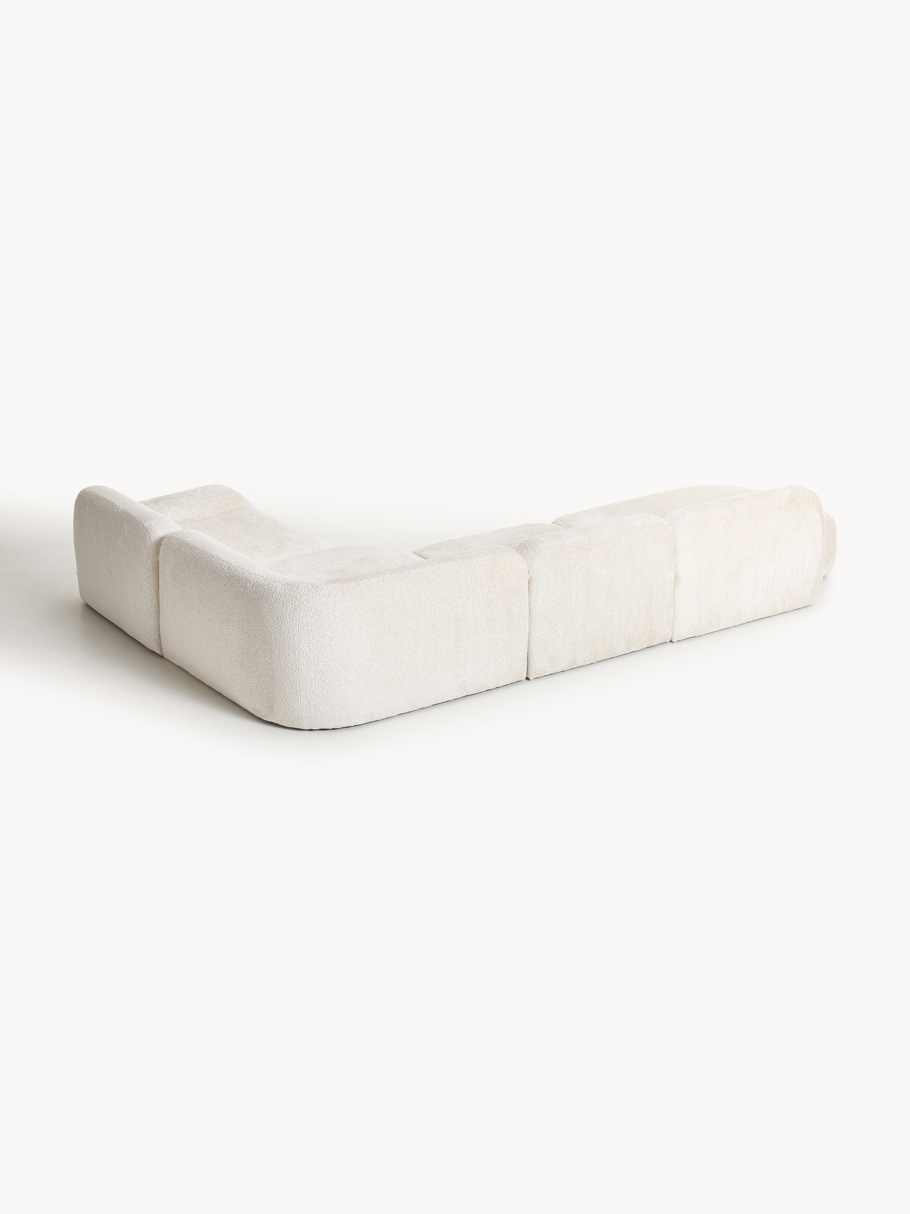 Wolke XL Modular Teddy Bouclé Corner Sofa with Chaise End
