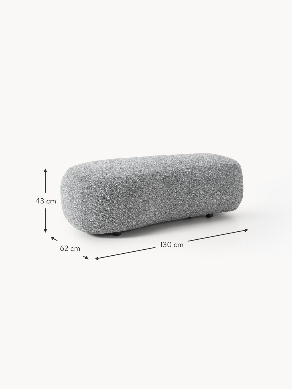 Alba Bouclé XL Ottoman