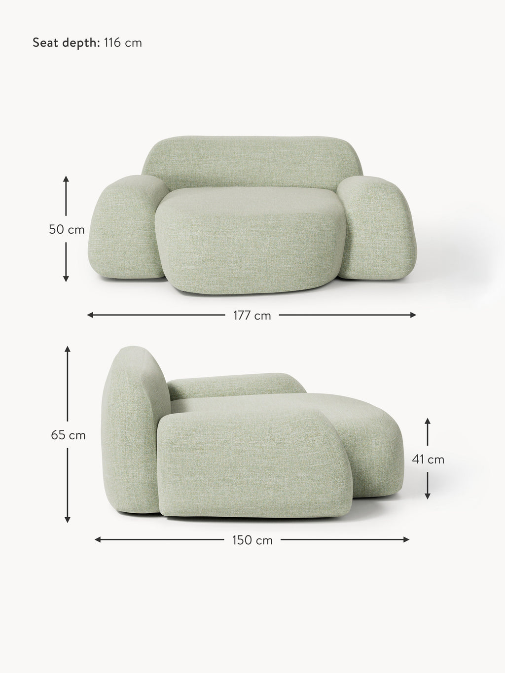 Wolke XL Bouclé Lounge Chair