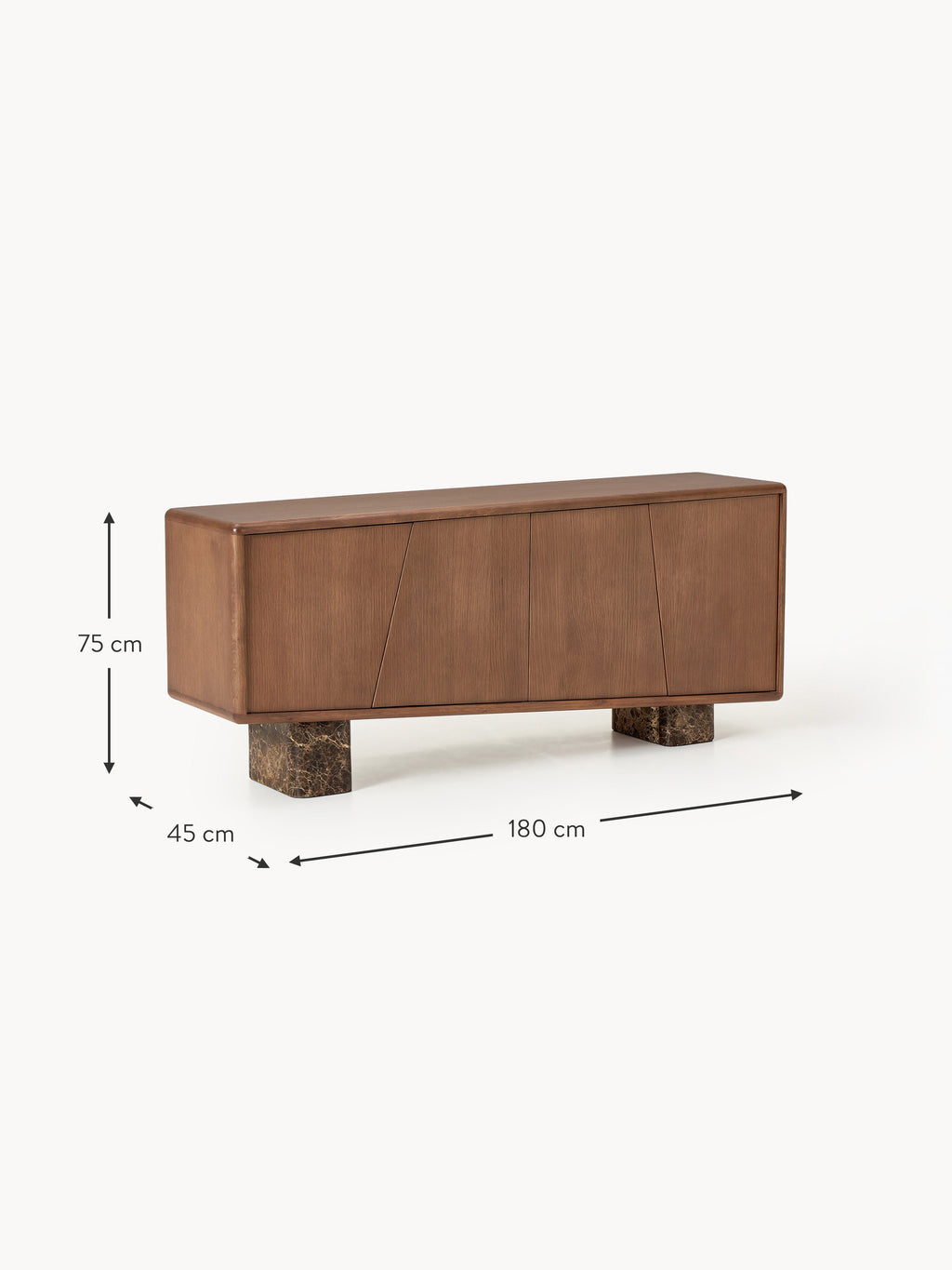 Tundra Wooden Sideboard with Emperador Marble Legs