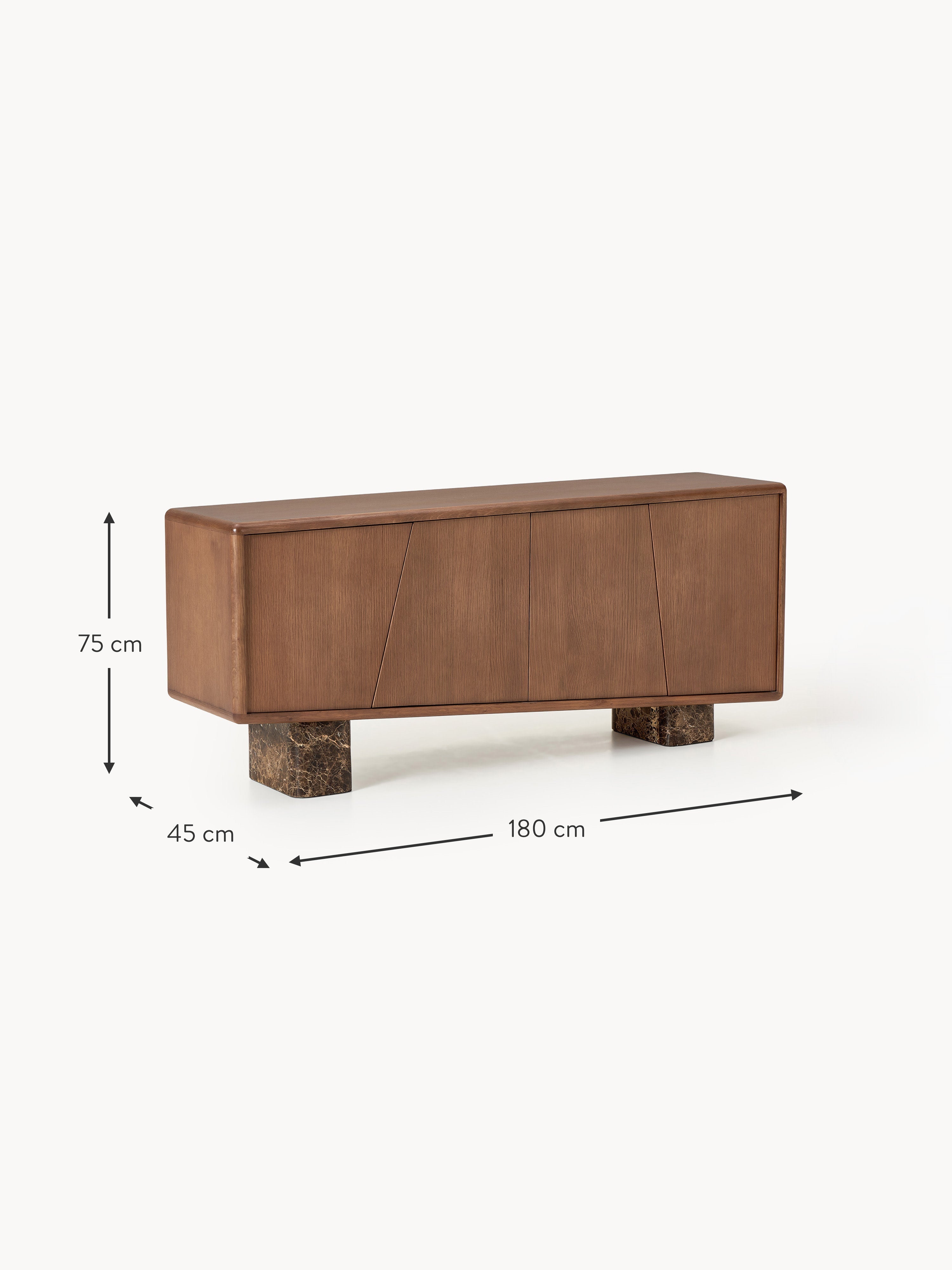 Tundra Wooden Sideboard with Emperador Marble Legs