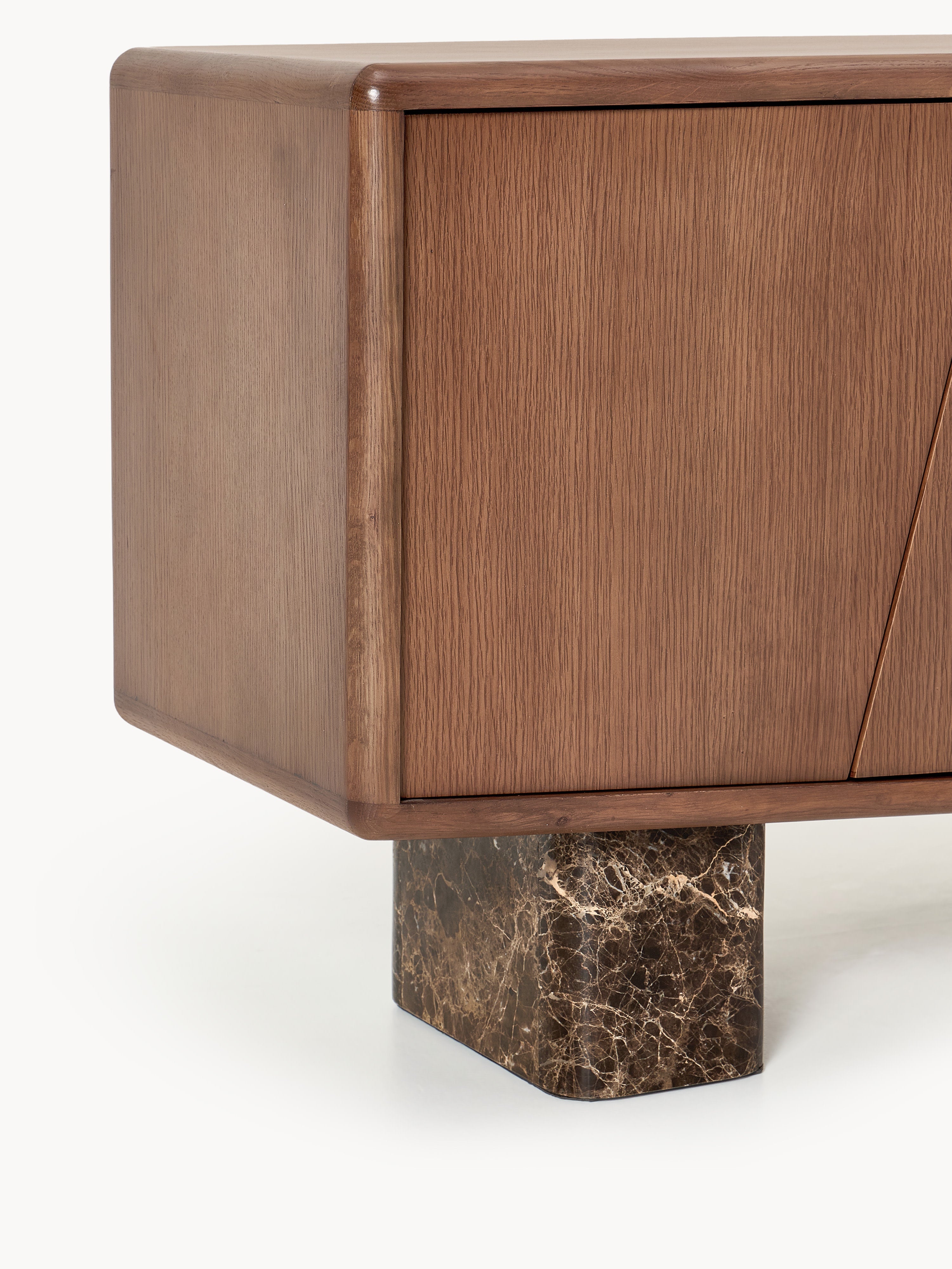Tundra Wooden Sideboard with Emperador Marble Legs