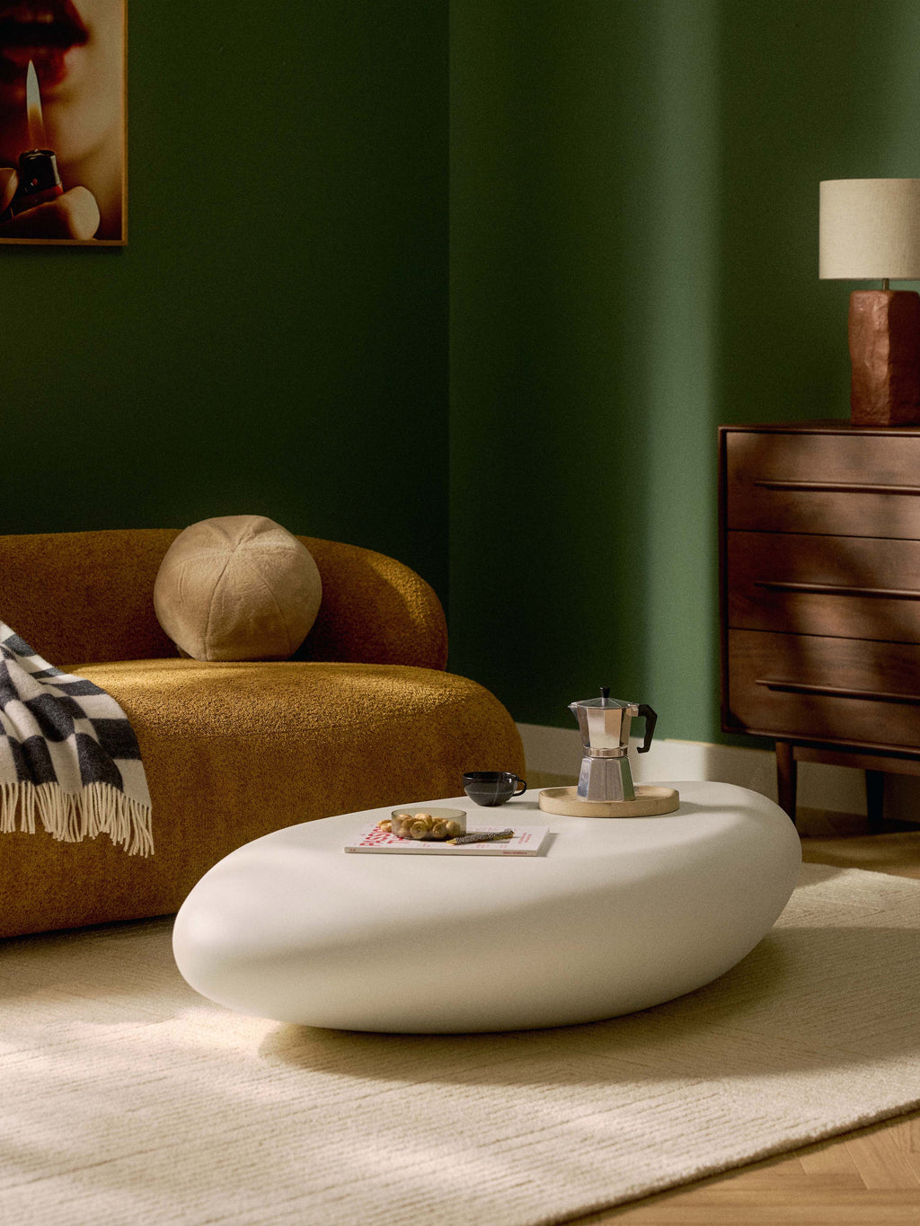 Pietra Large Organic-Shaped Coffee Table, W 135 cm