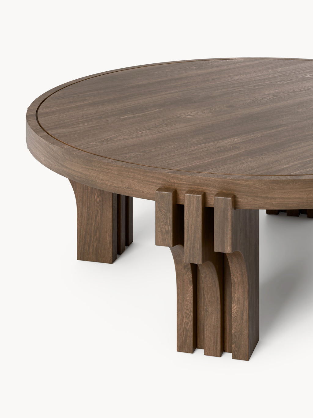 Nolan Round Oak Wood Coffee Table
