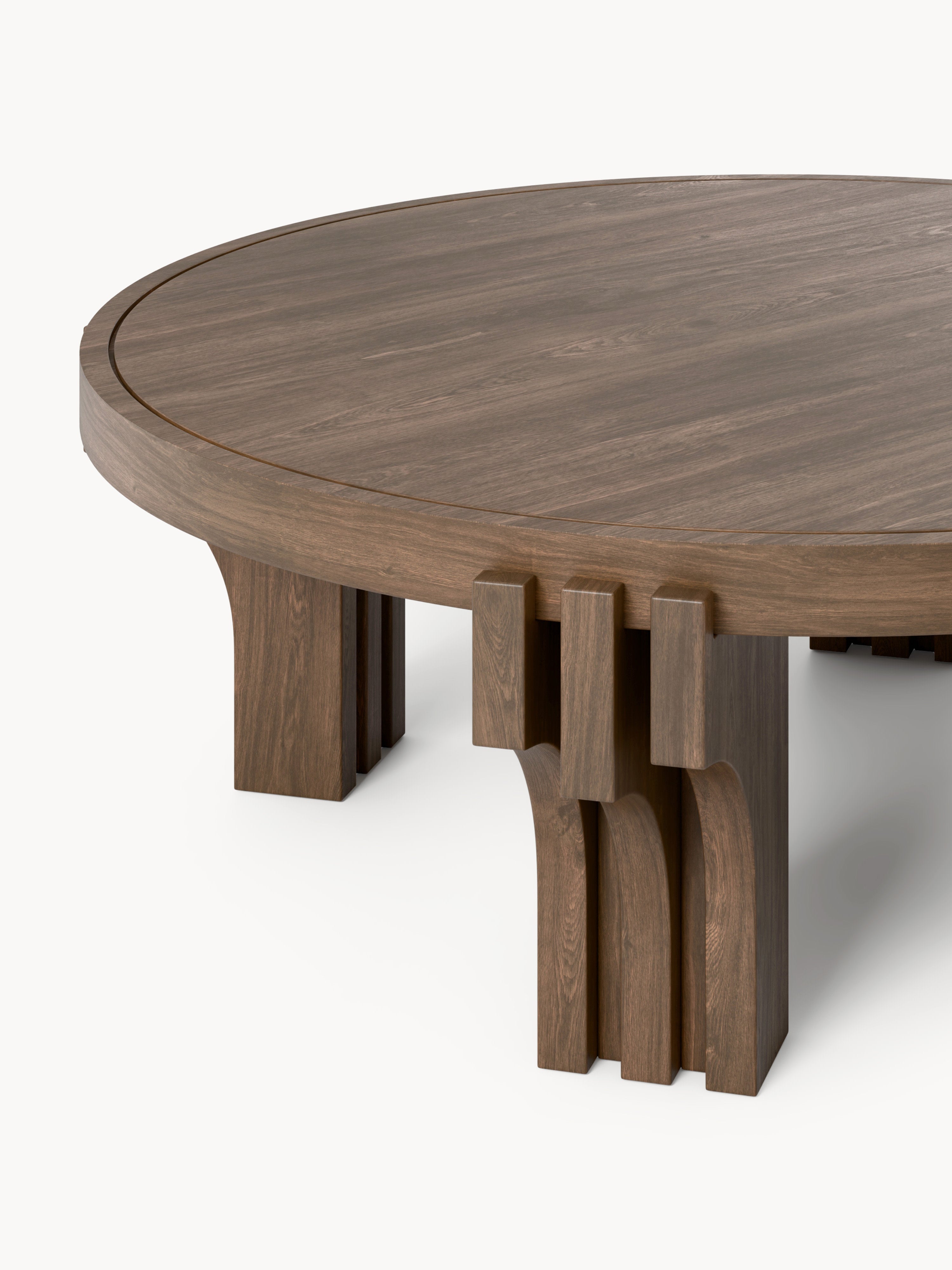 Nolan Round Oak Wood Coffee Table