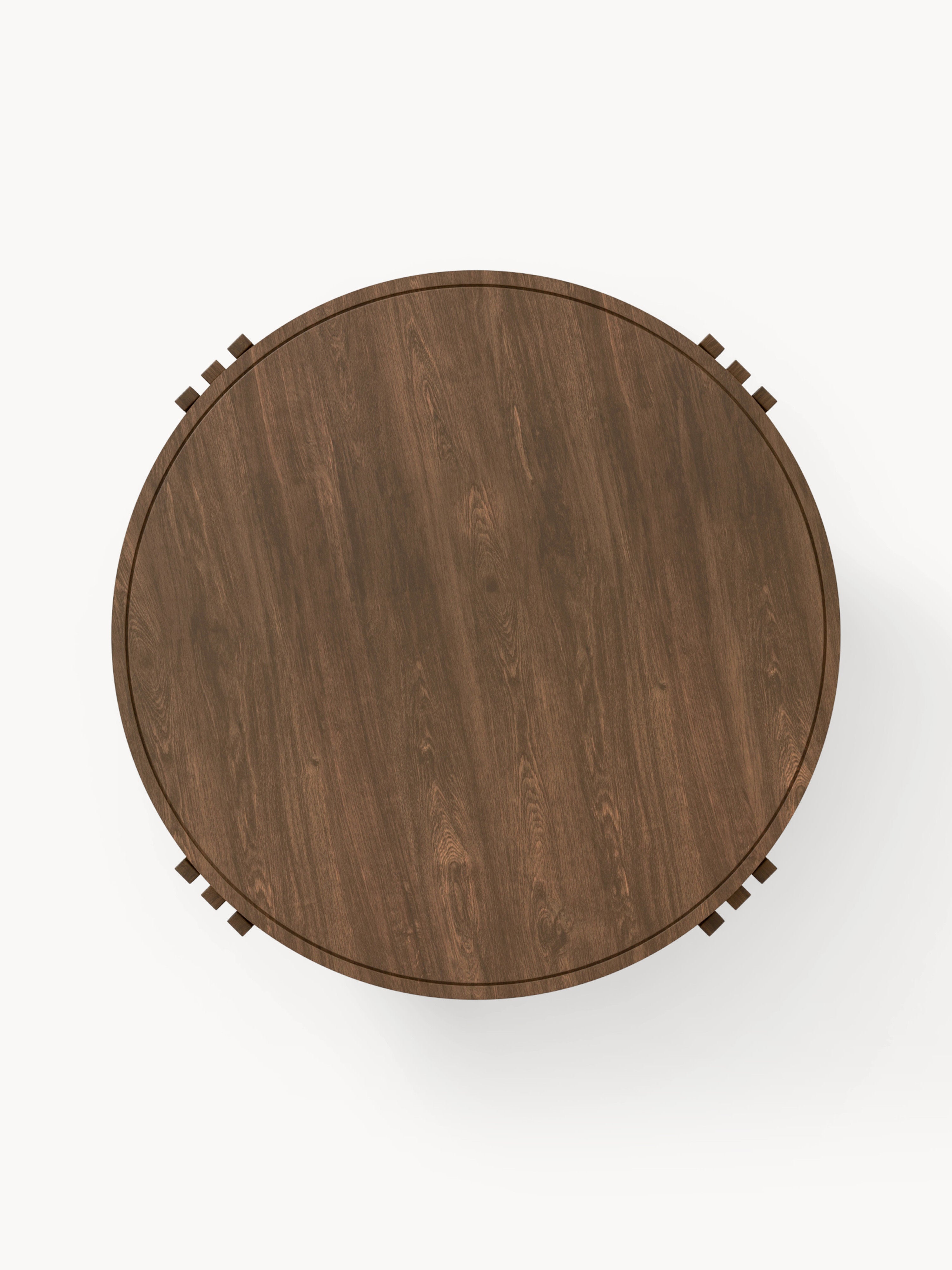 Nolan Round Oak Wood Coffee Table
