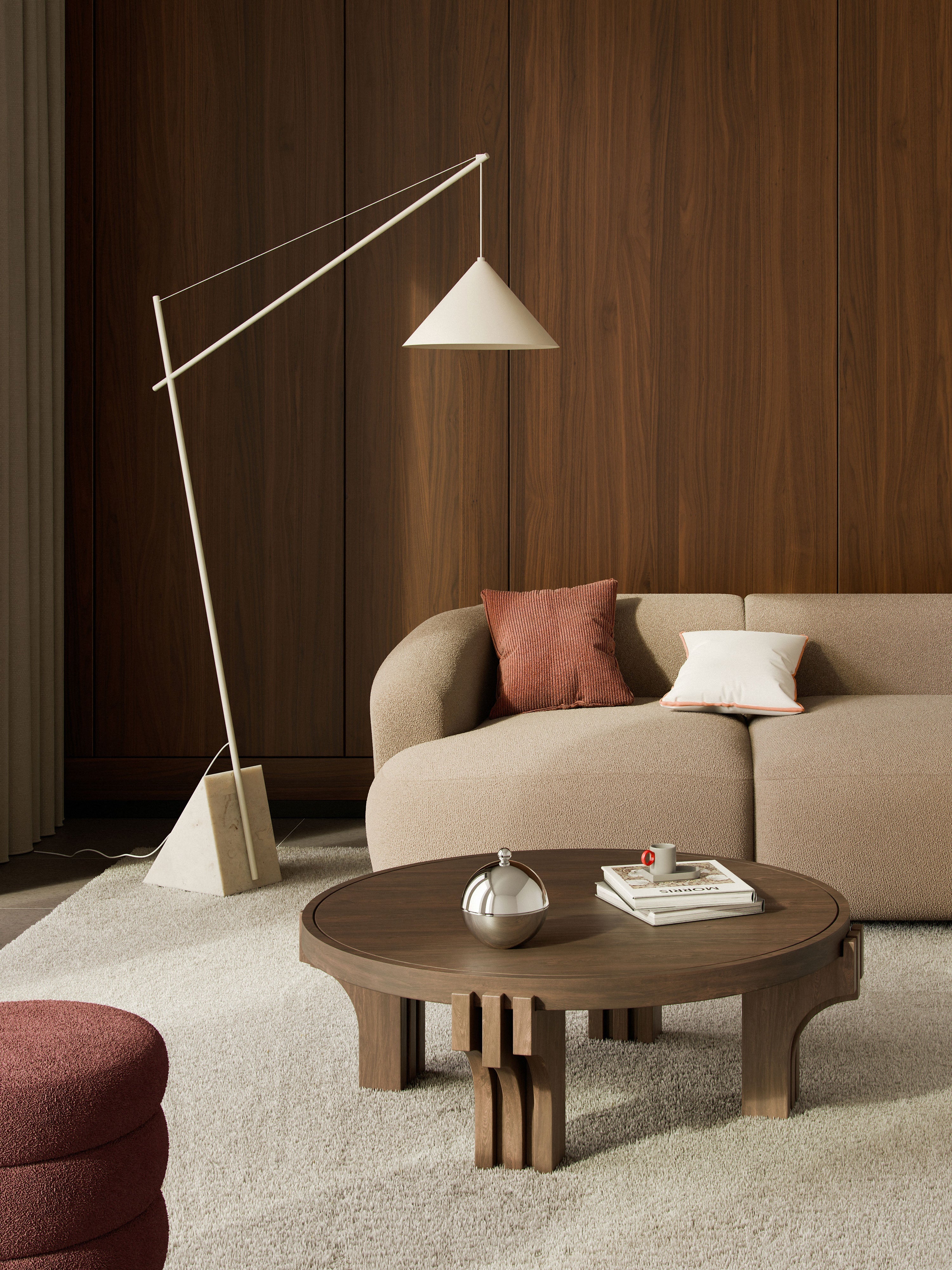 Nolan Round Oak Wood Coffee Table