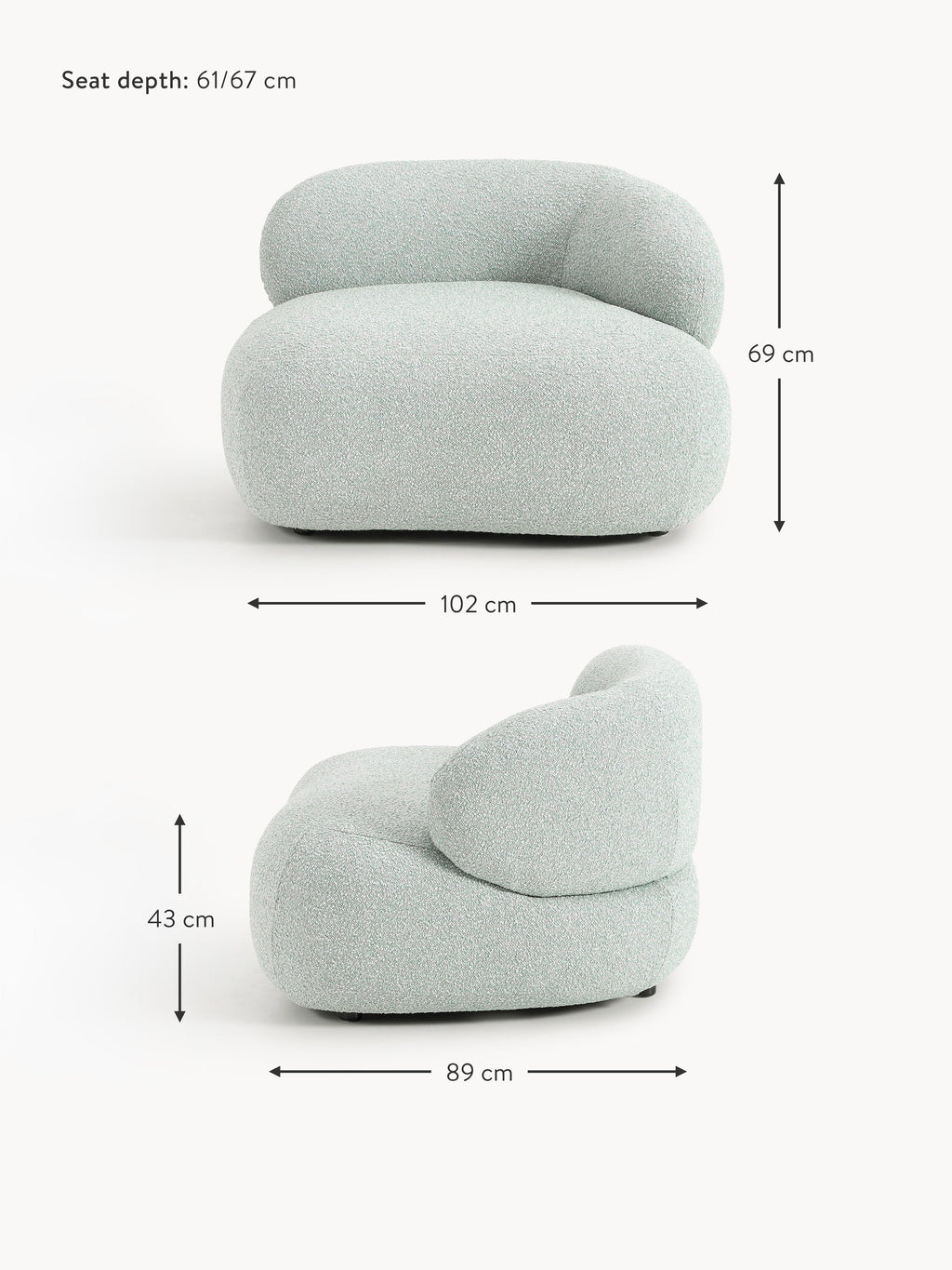 Alba Bouclé Lounge Armchair