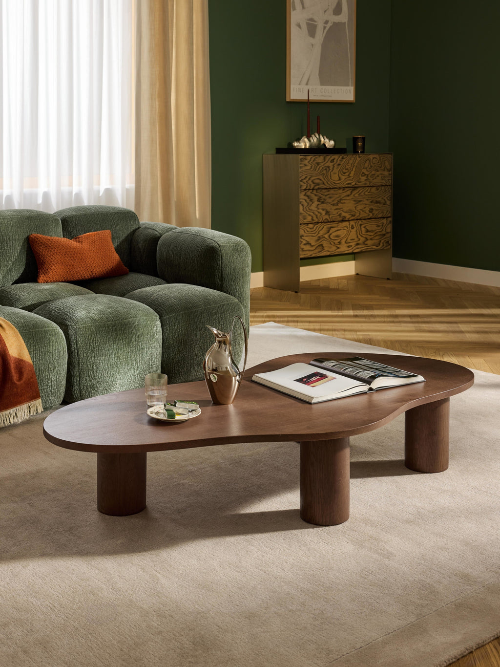 Didi XL Oak Wood Coffee Table in Organic Shape