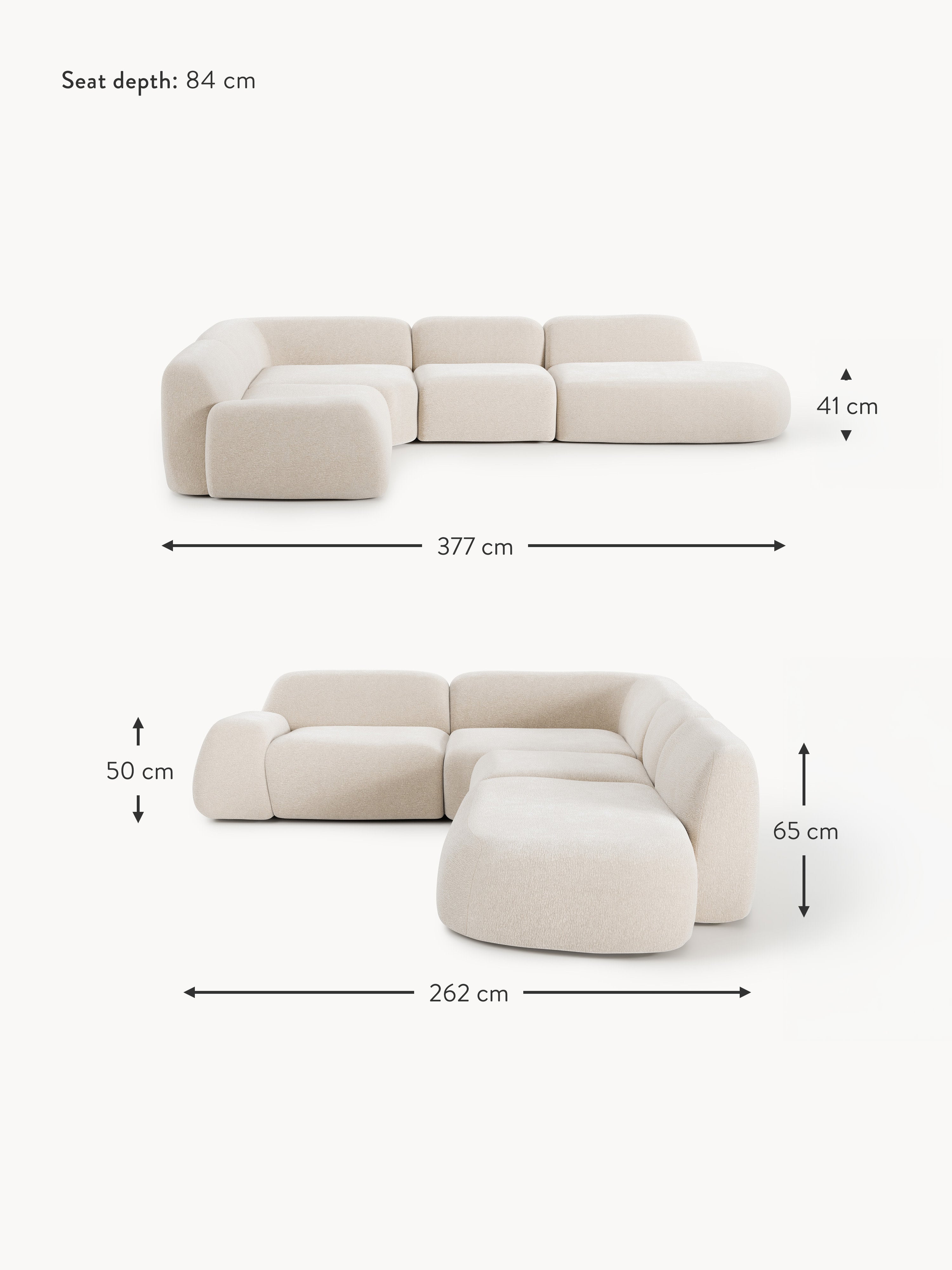 Wolke XL Modular Corner Sofa with Chaise End