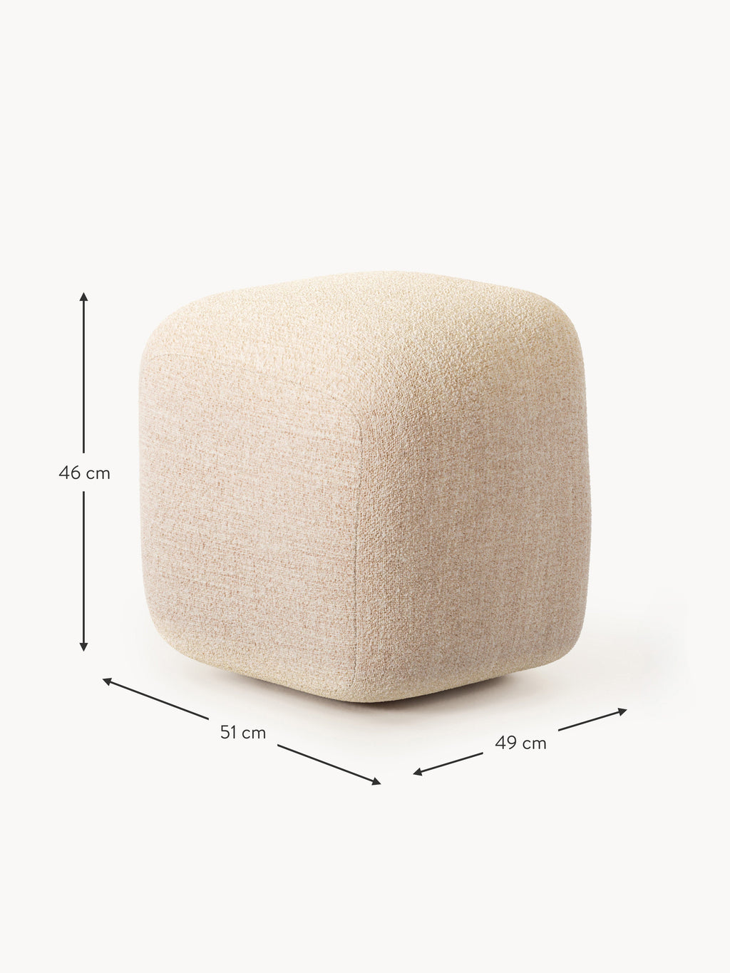 Wolke High Bouclé Ottoman