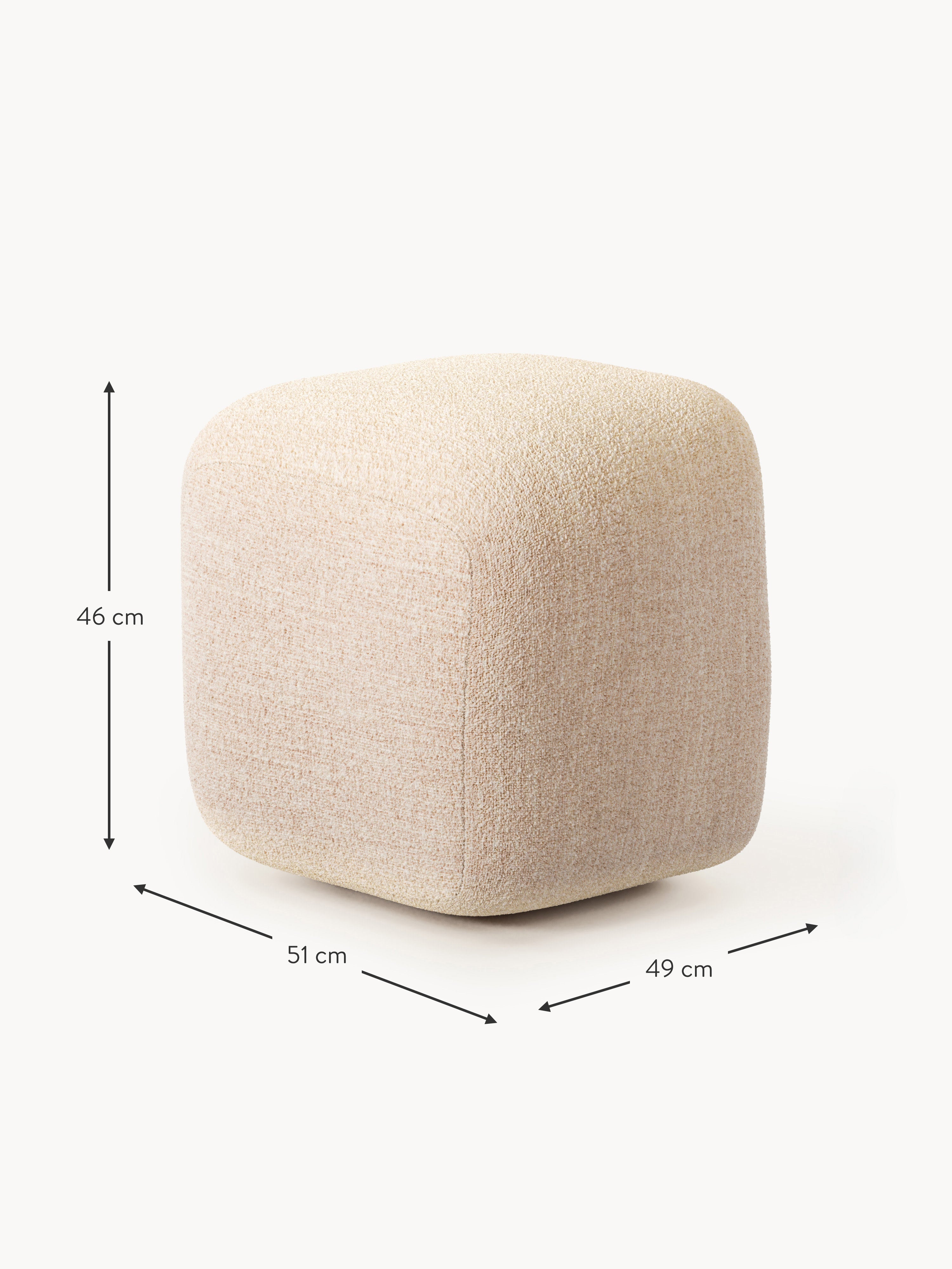 Wolke High Bouclé Ottoman