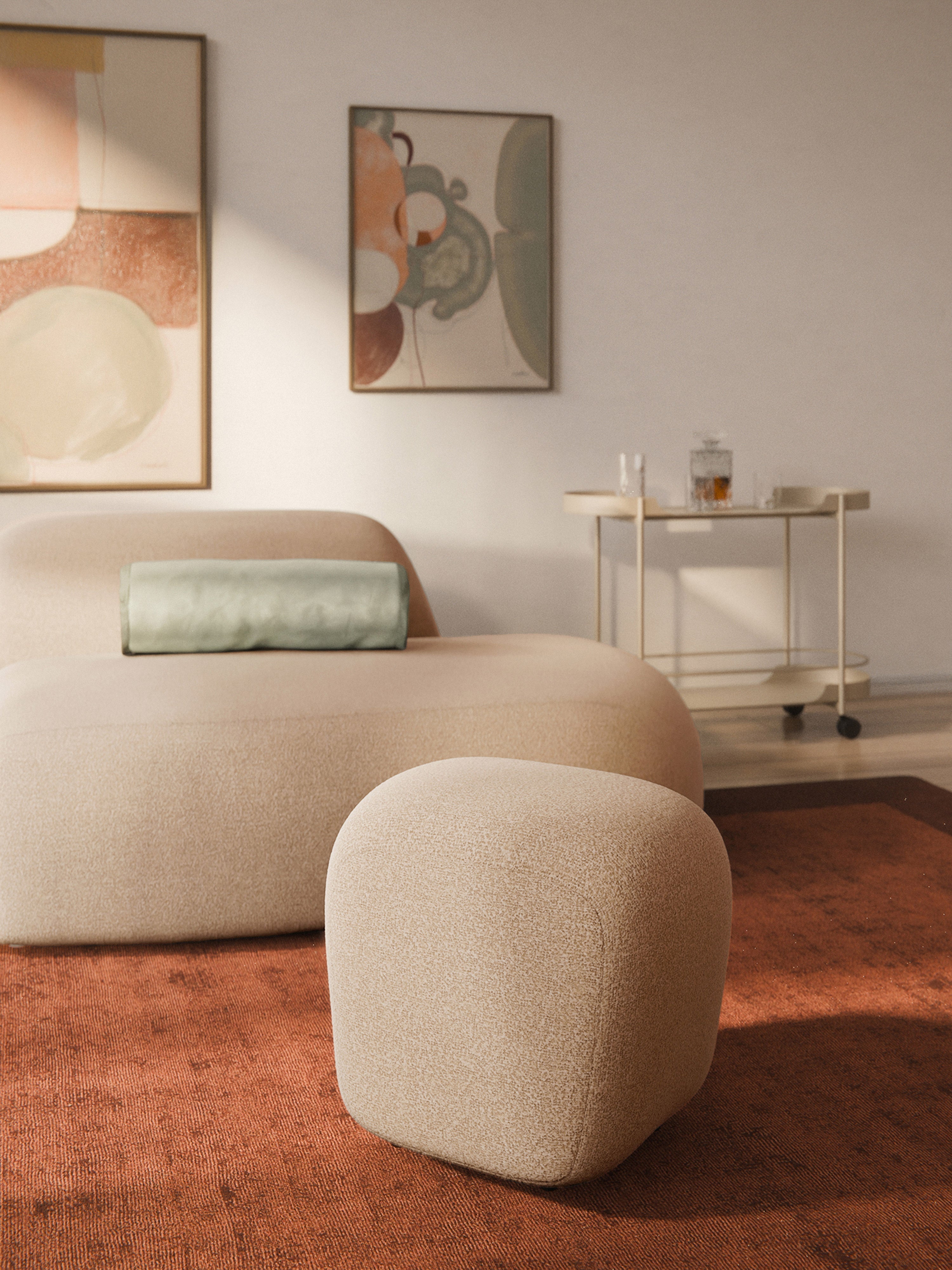 Wolke High Bouclé Ottoman