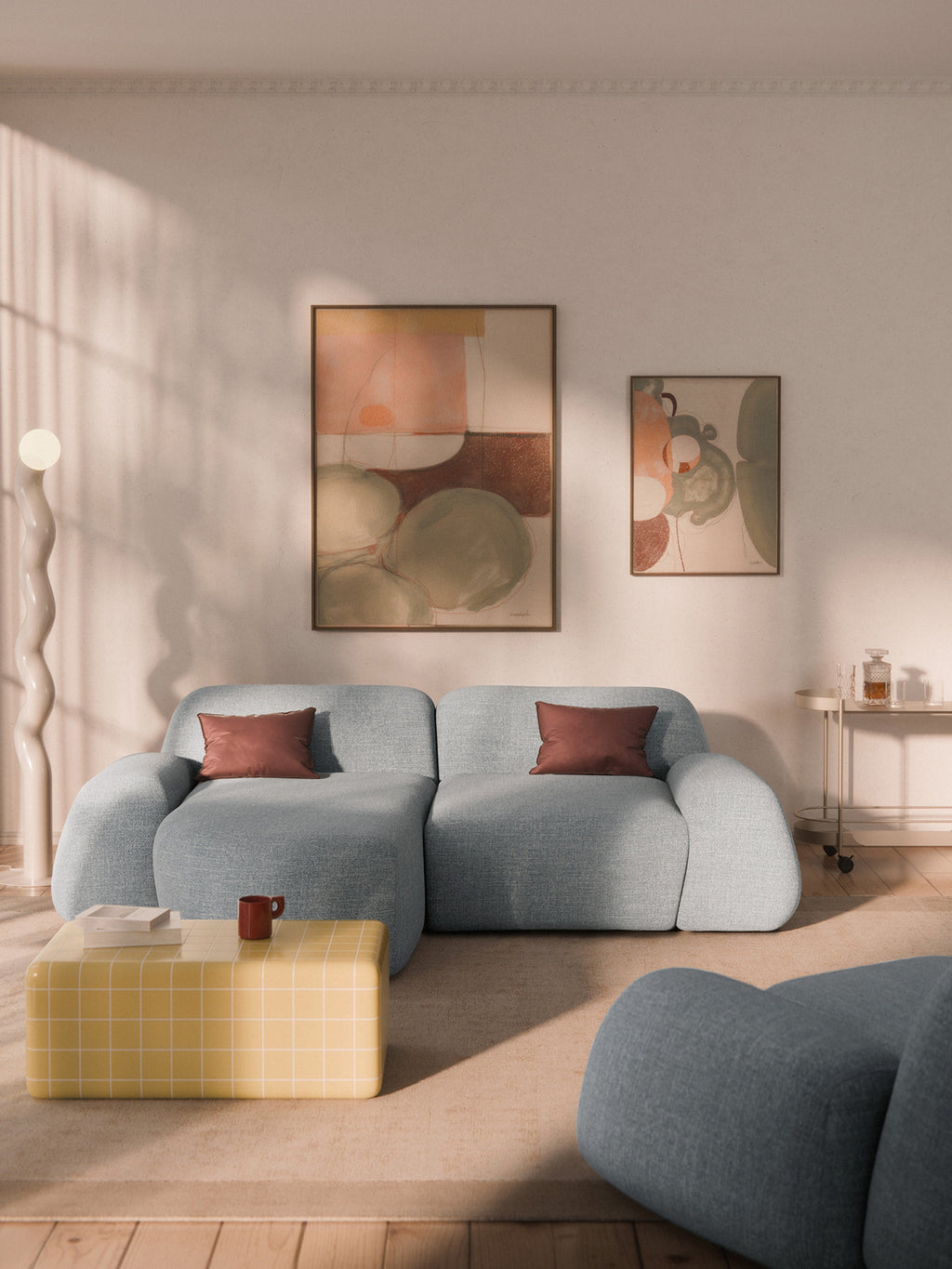 Wolke Modular Bouclé Corner Sofa (3-seater)