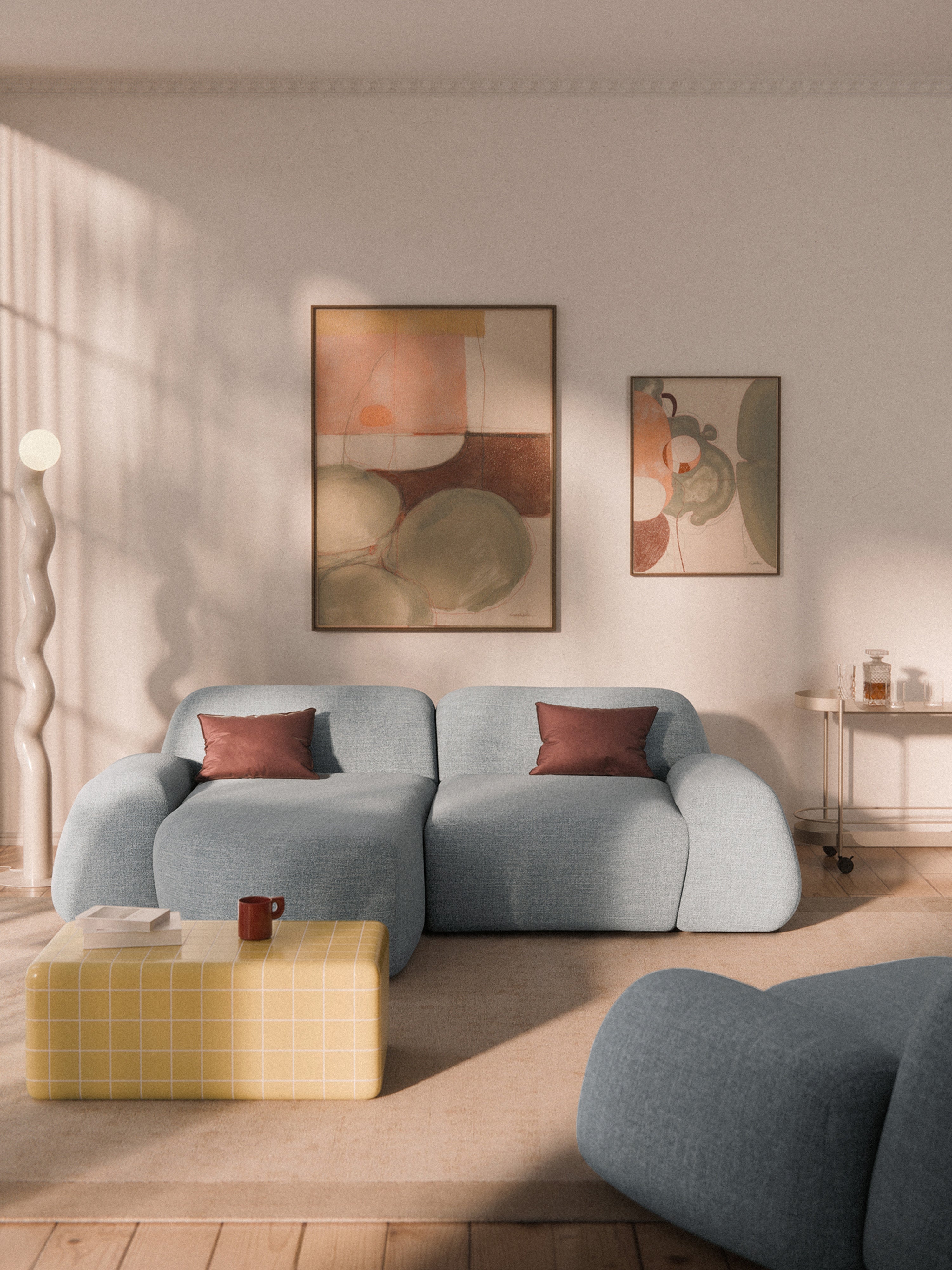 Wolke Modular Bouclé Corner Sofa (3-seater)