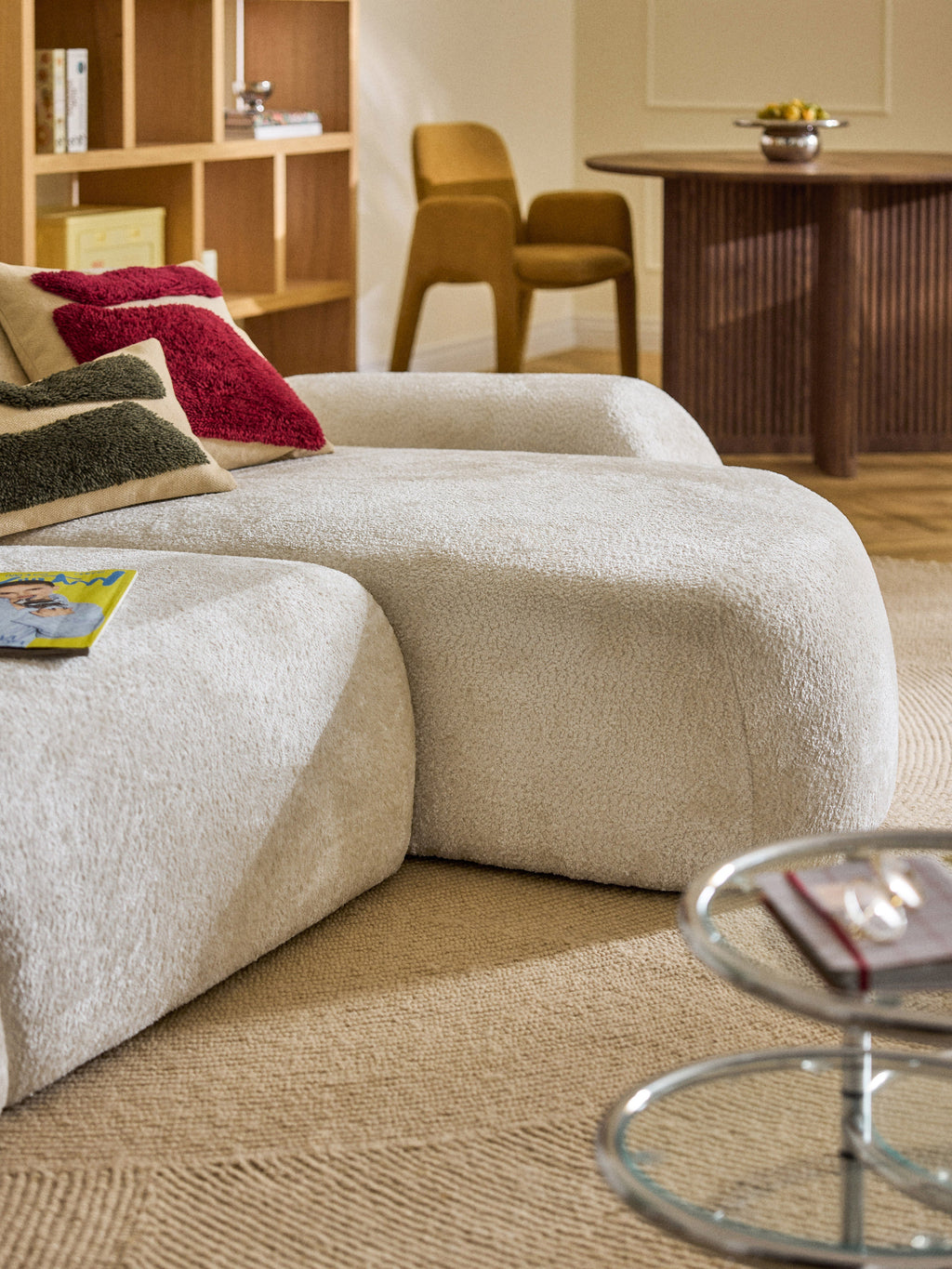 Wolke Modular Teddy Bouclé Corner Sofa (3-seater)