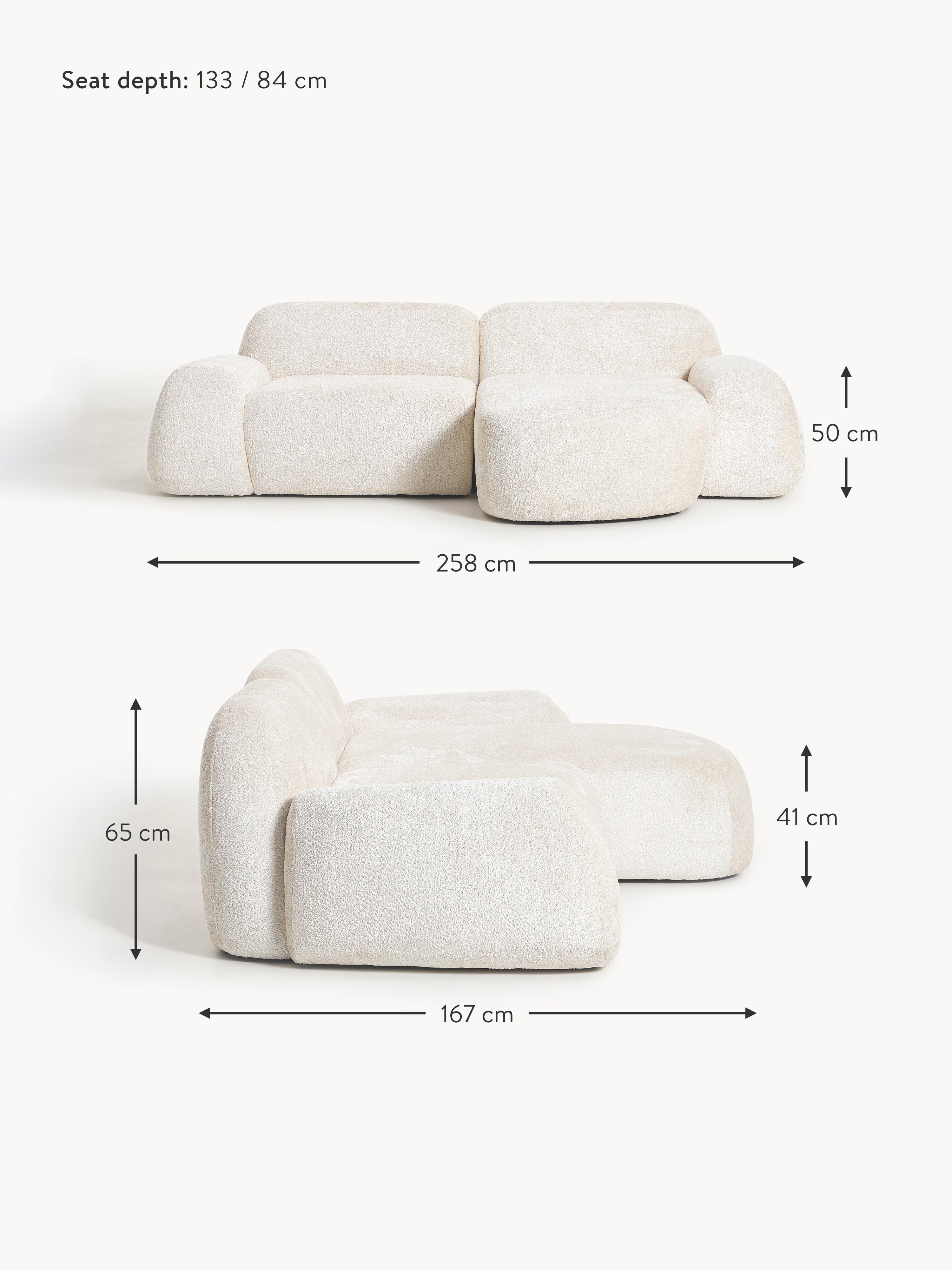 Wolke Modular Teddy Bouclé Corner Sofa (3-seater)