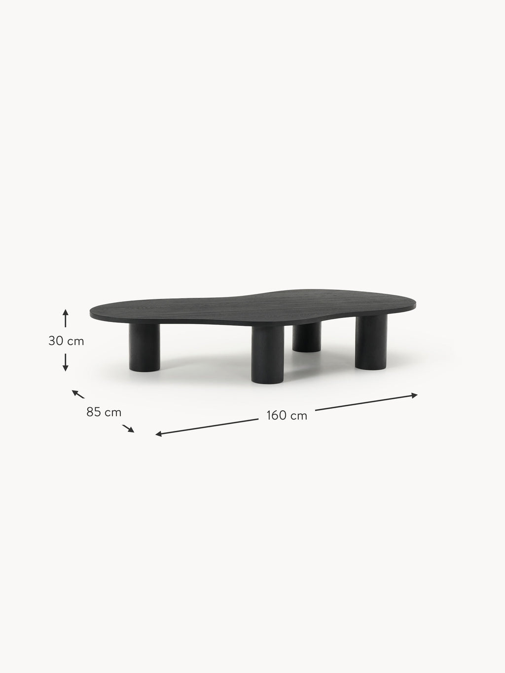 Didi XL Oak Wood Coffee Table in Organic Shape