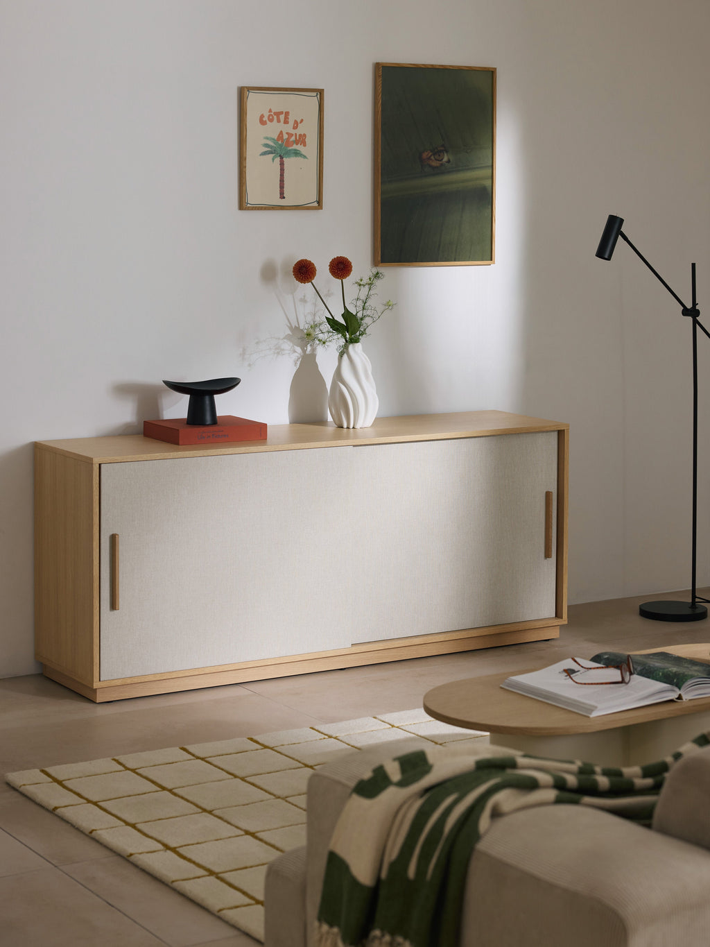 Wisp Wooden Sideboard with Upholstered Front