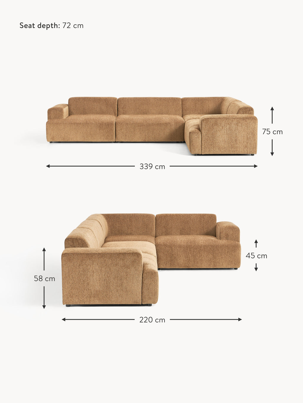 Melva Large Corner Sofa (4-seater)