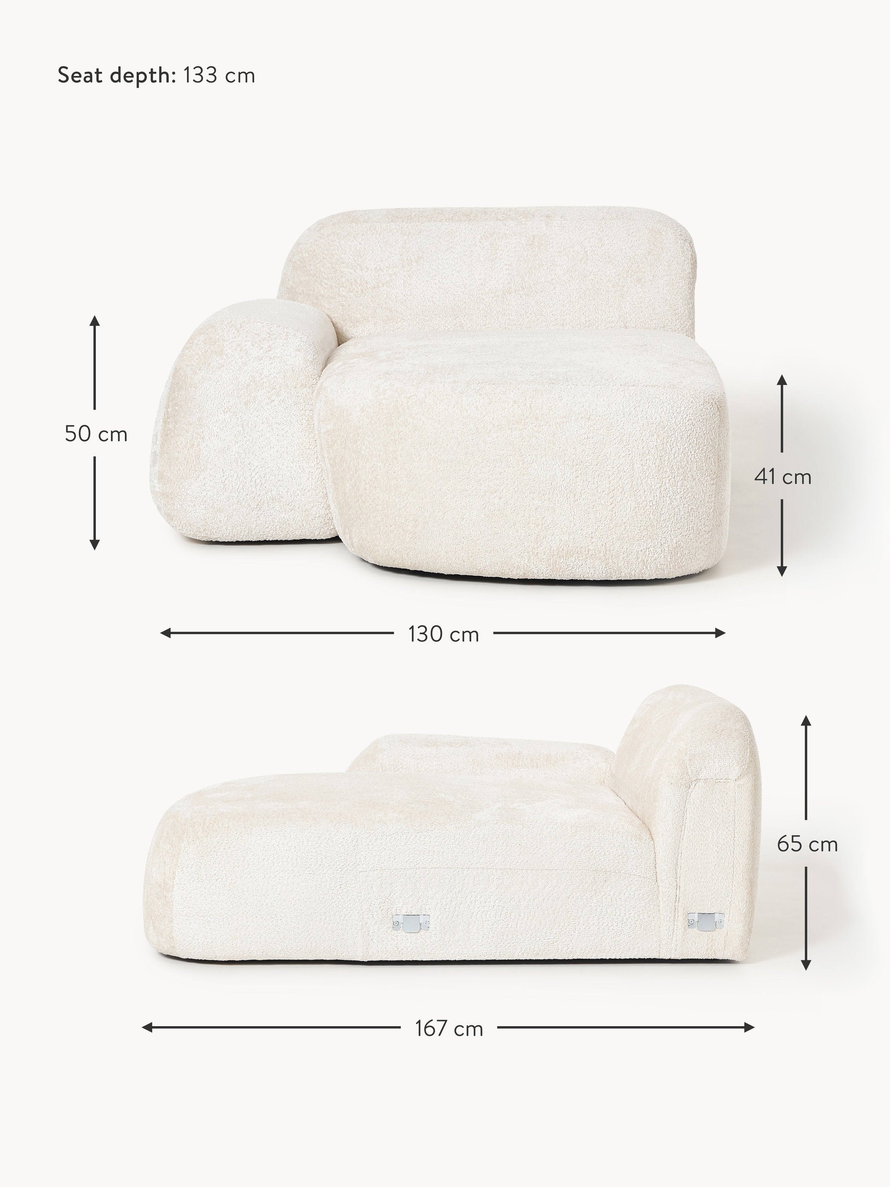 Wolke Teddy Bouclé Chaise Corner Module