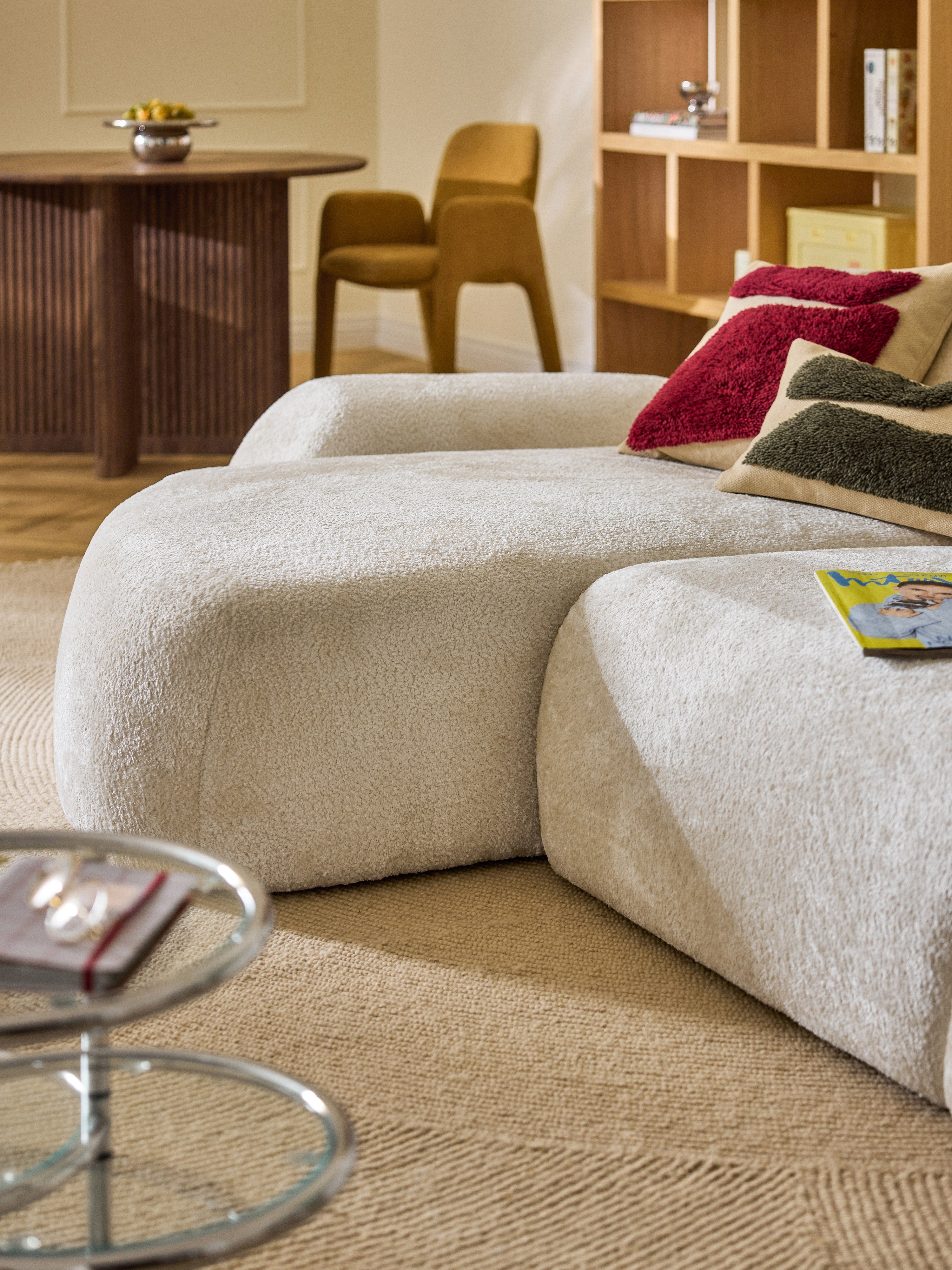 Wolke Teddy Bouclé Chaise Corner Module