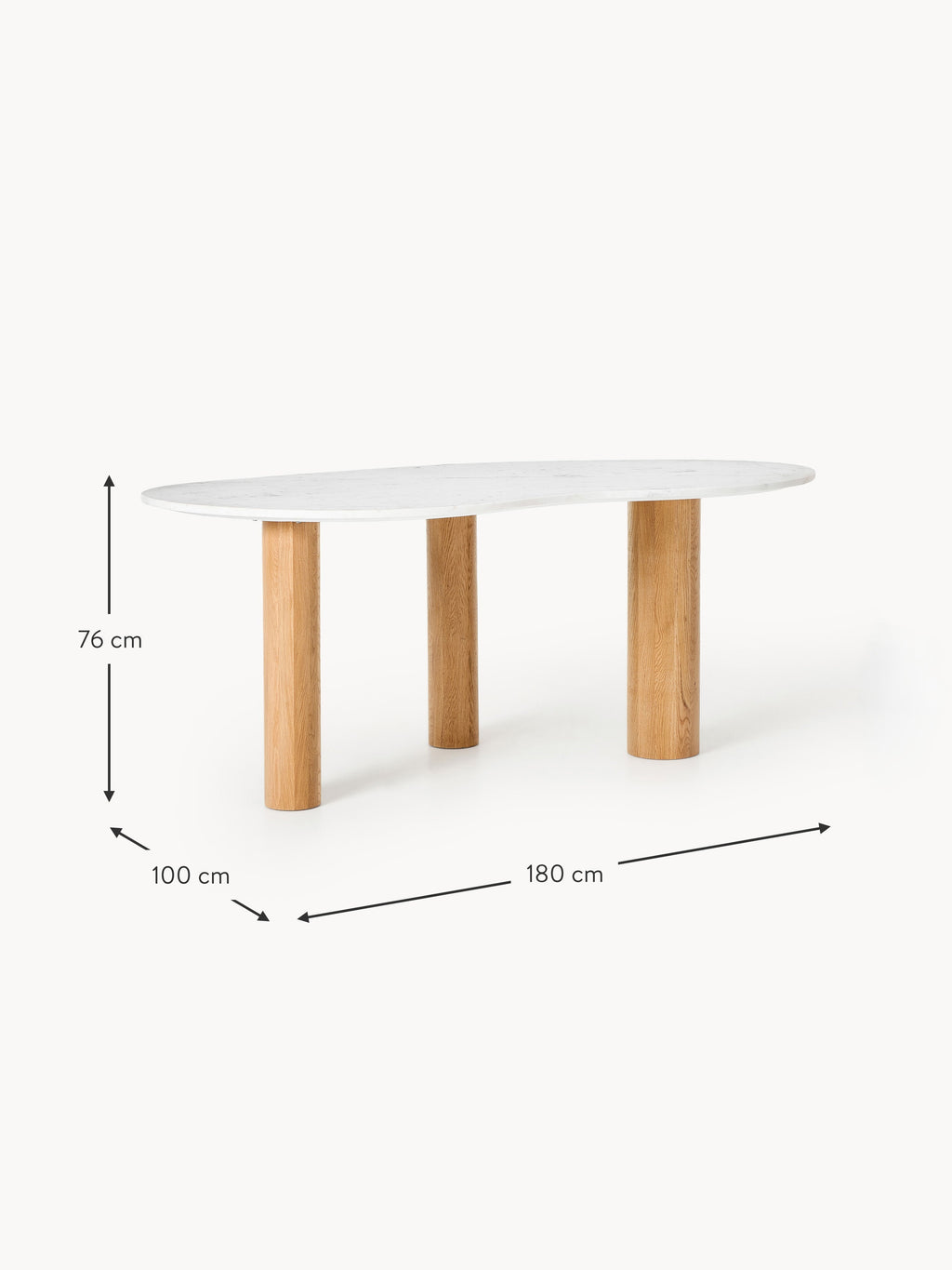 Naruto Organic-Shaped Marble Dining Table, in various sizes