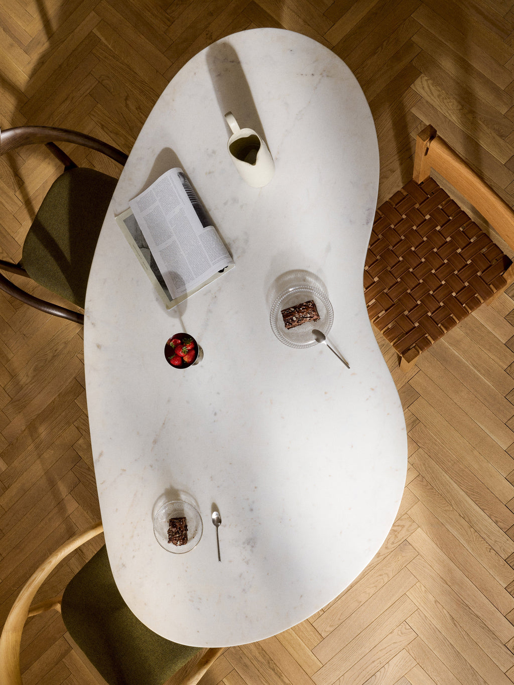Naruto Organic-Shaped Marble Dining Table, in various sizes