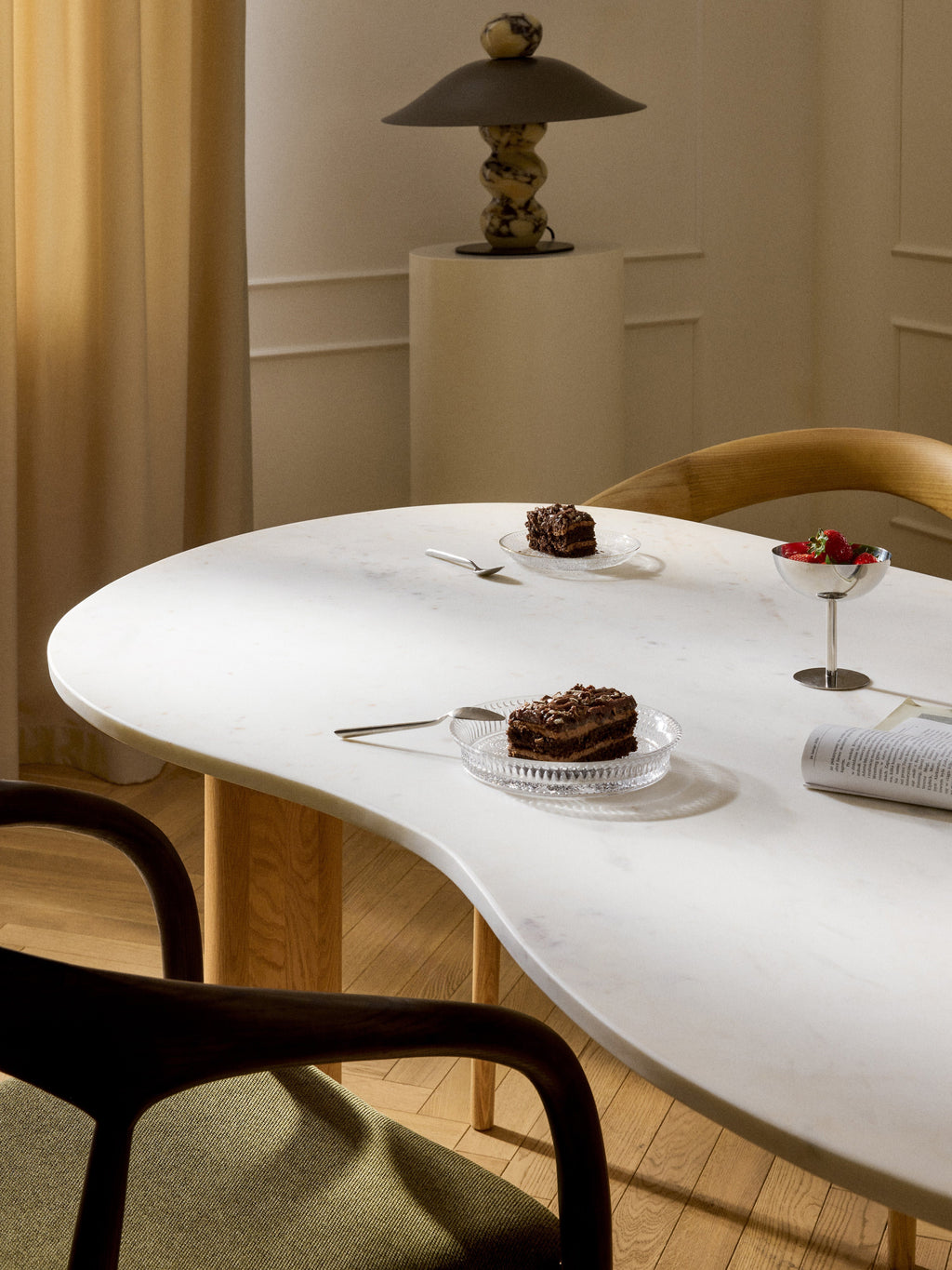 Naruto Organic-Shaped Marble Dining Table, in various sizes