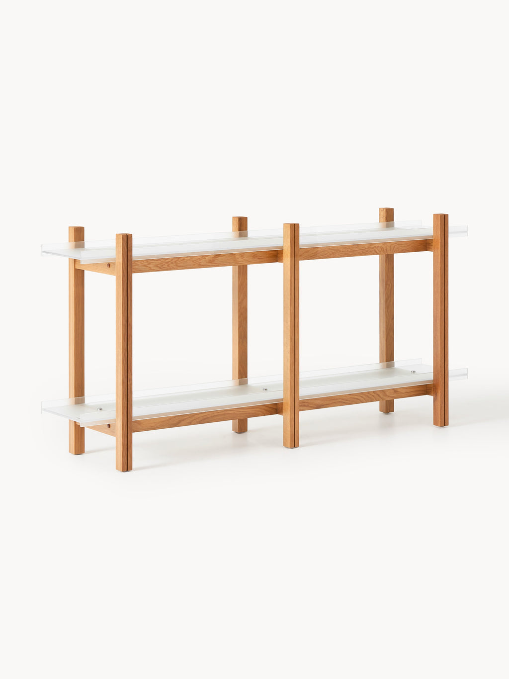 Gallery image 1 - Oak Shelving Unit Alex with Glass Shelves
