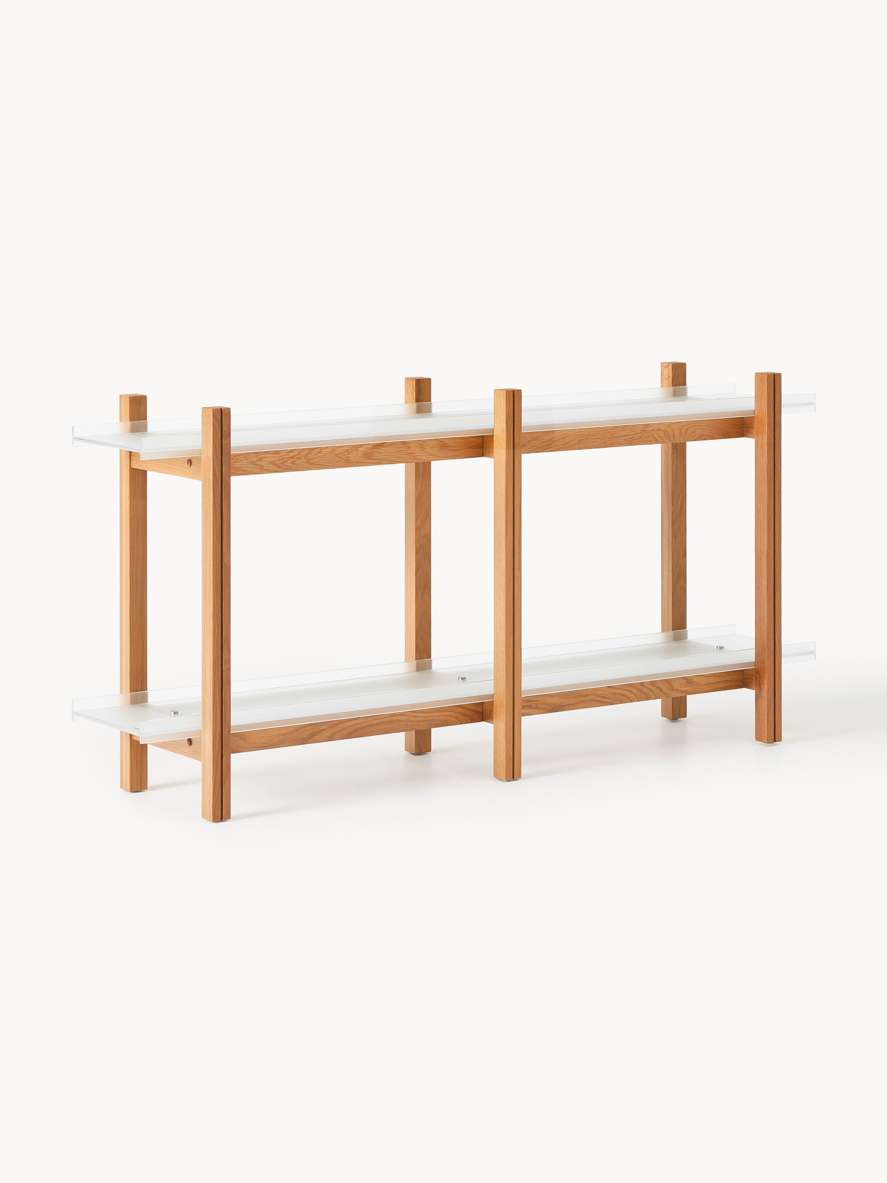 Gallery image 1 - Oak Shelving Unit Alex with Glass Shelves