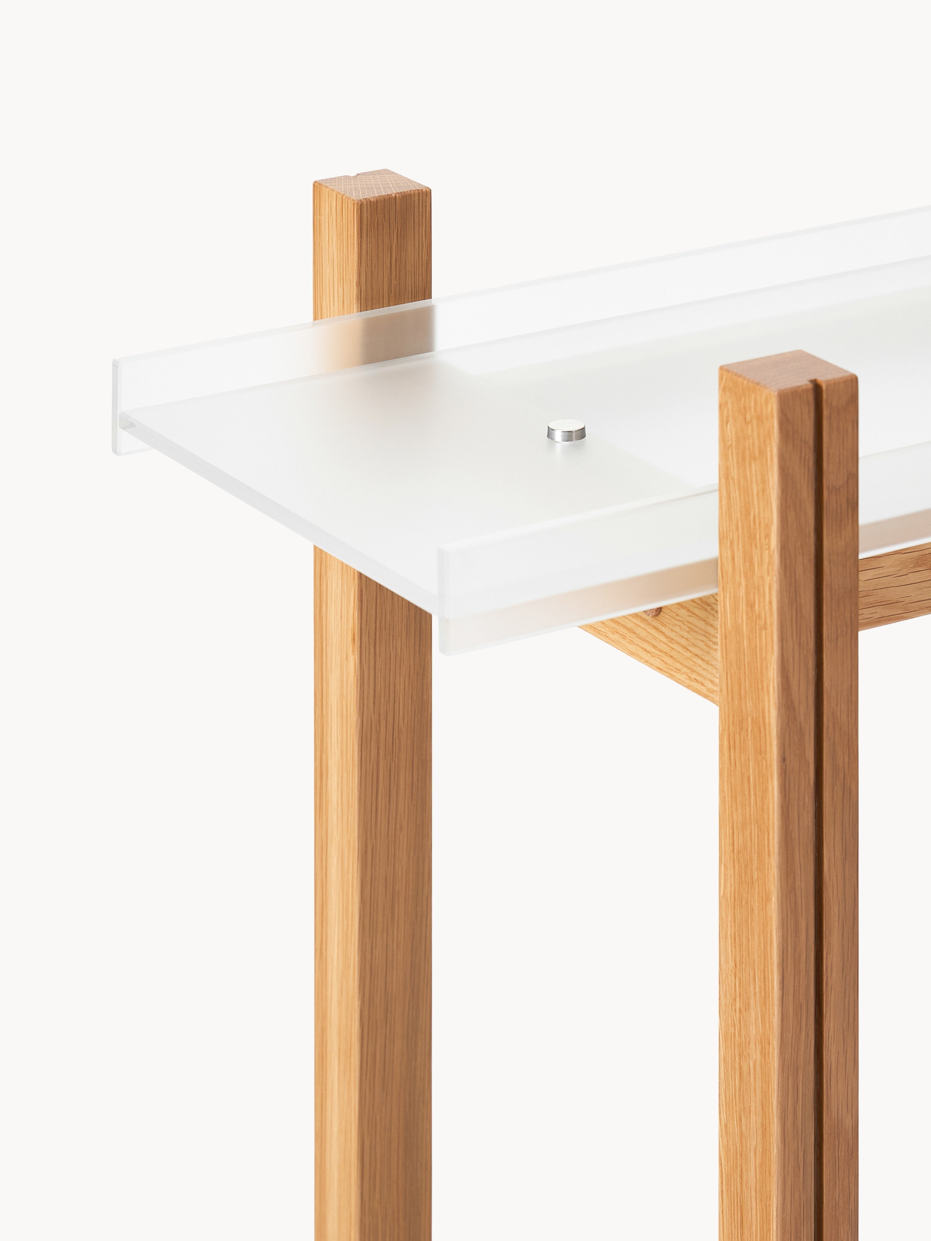 Alex Oak Shelving Unit with Glass Shelves