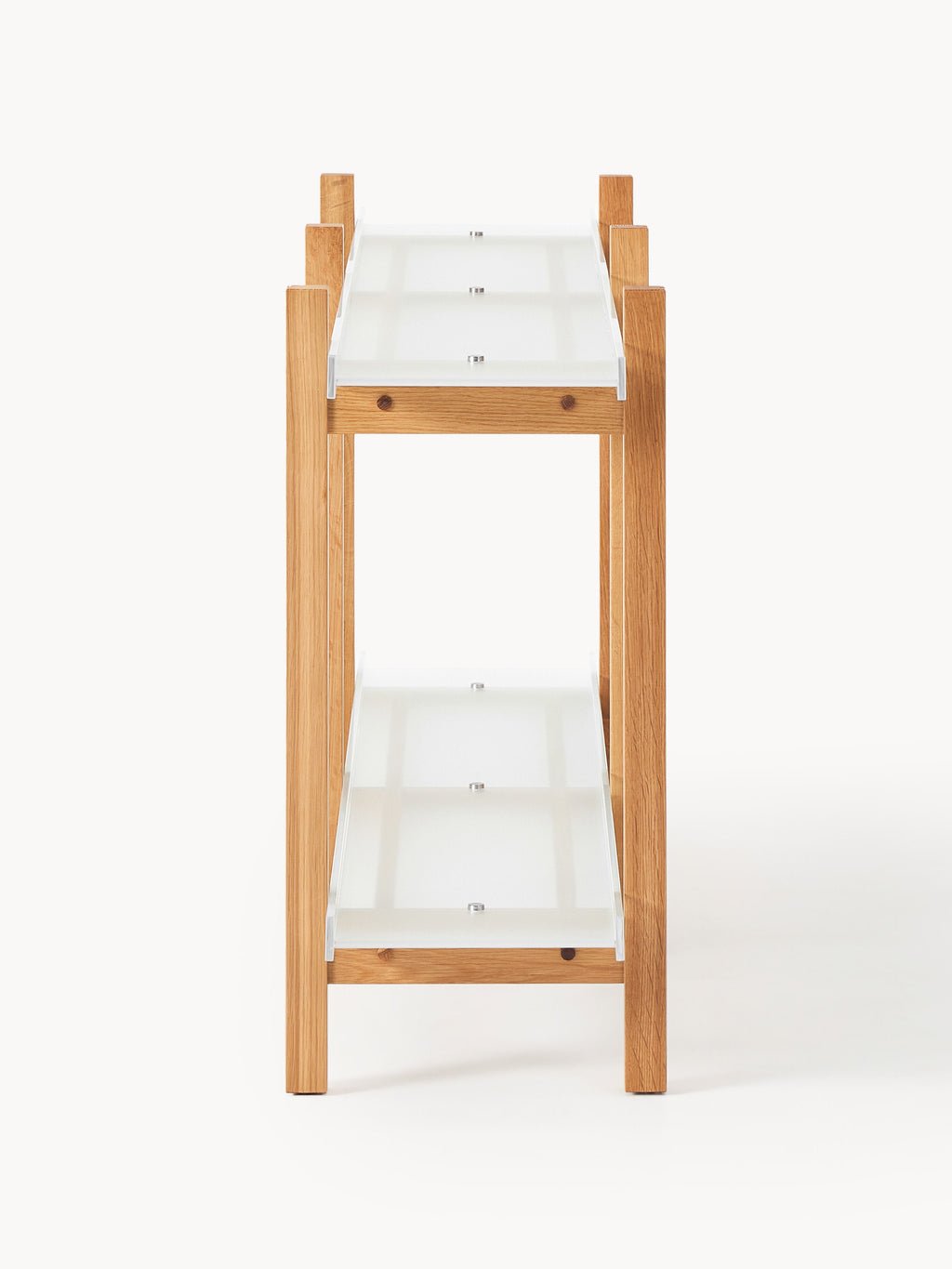 Alex Oak Shelving Unit with Glass Shelves