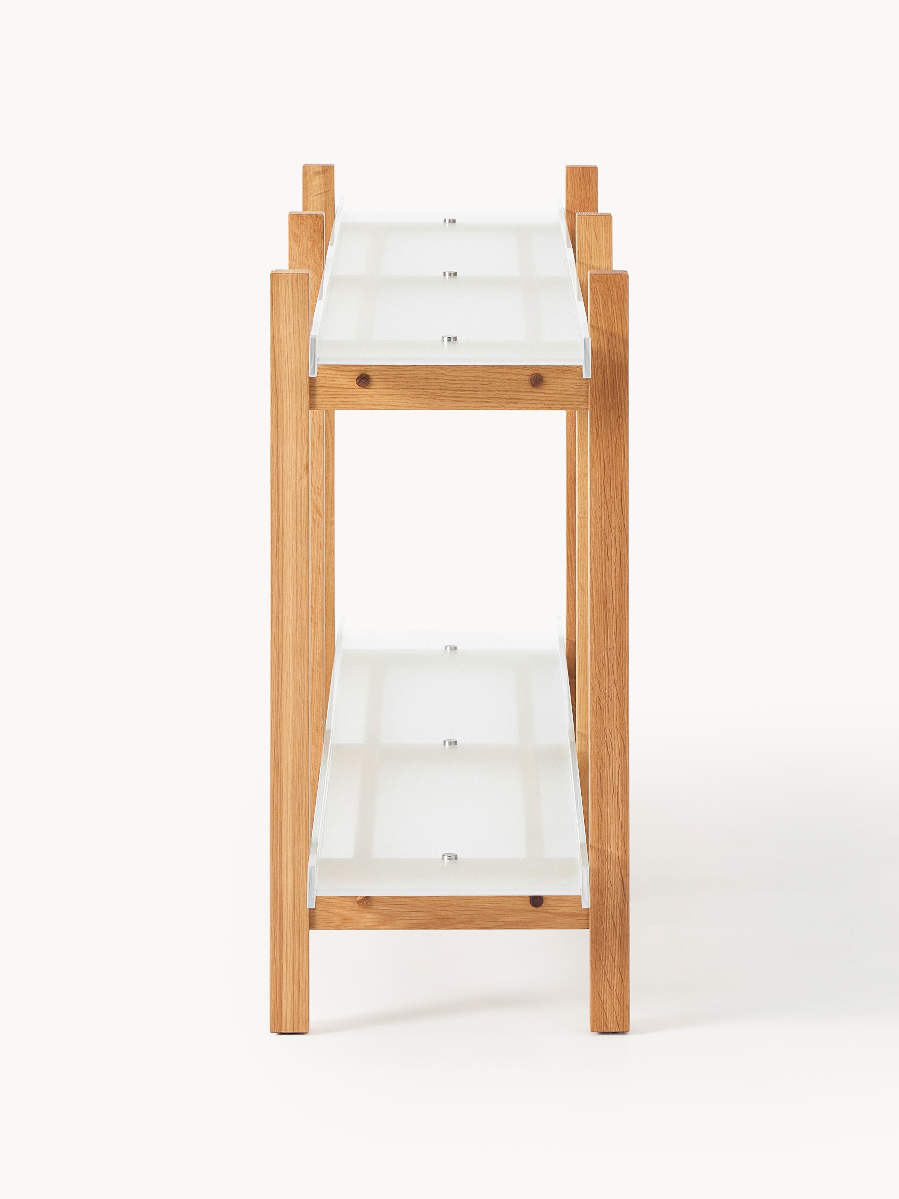 Alex Oak Shelving Unit with Glass Shelves