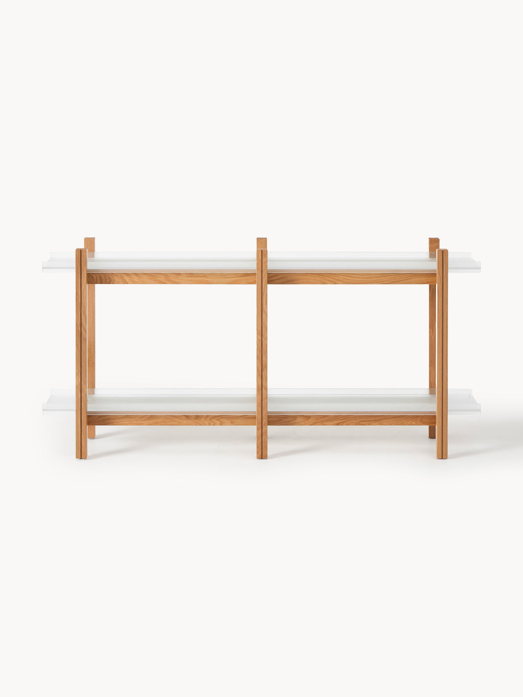 Alex Oak Shelving Unit with Glass Shelves