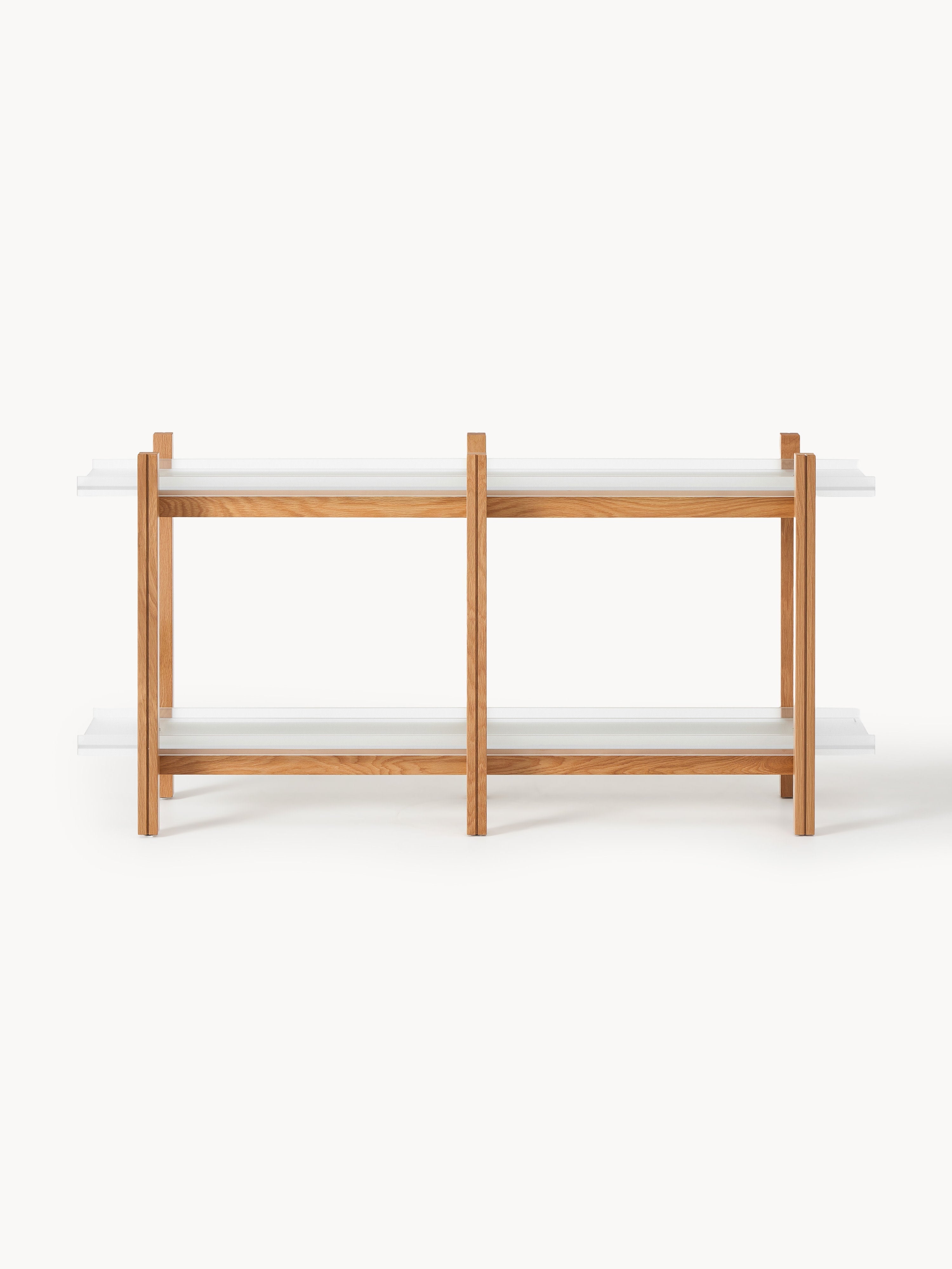 Alex Oak Shelving Unit with Glass Shelves