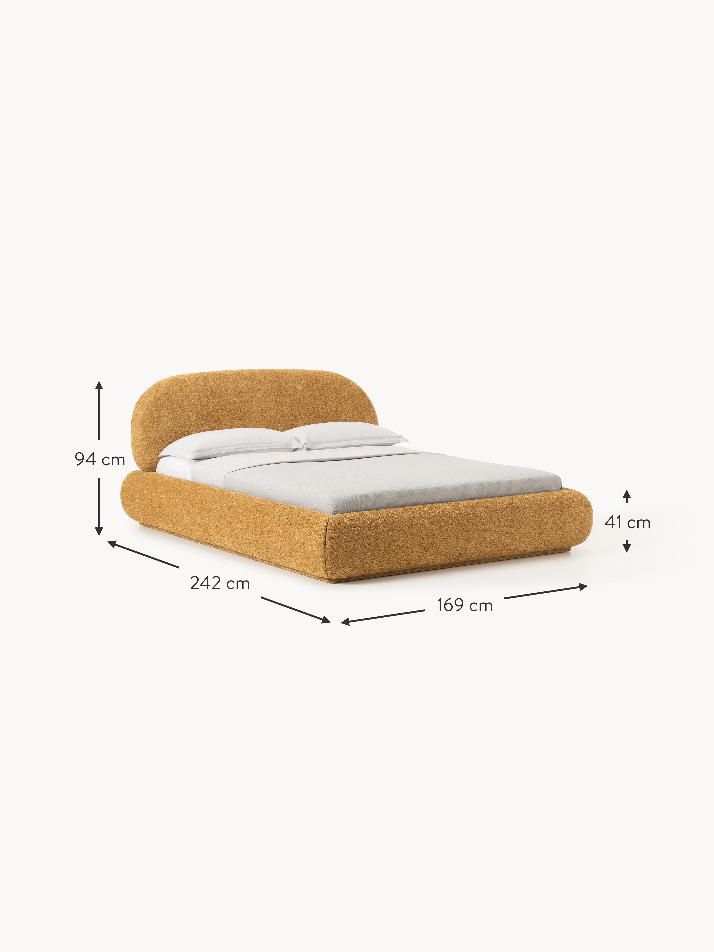Alba Upholstered Teddy Bouclé Bed