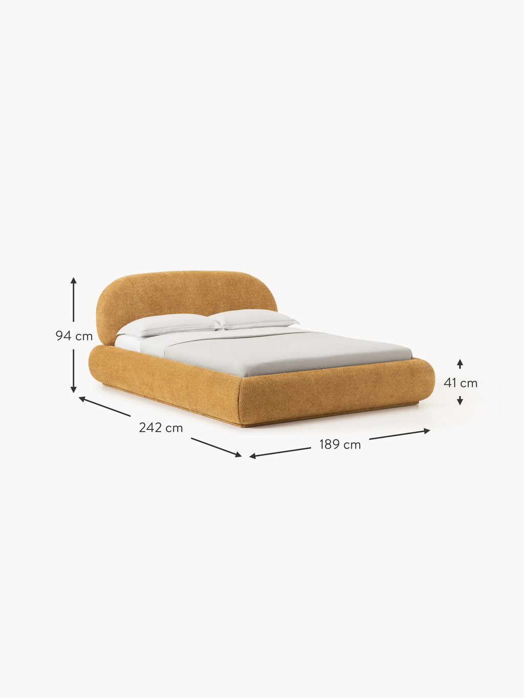 Alba Upholstered Teddy Bouclé Bed